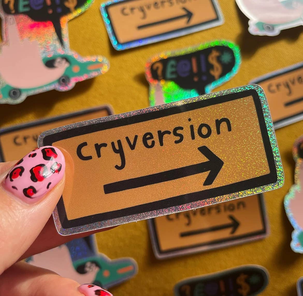 Cryversion Glitter Sticker