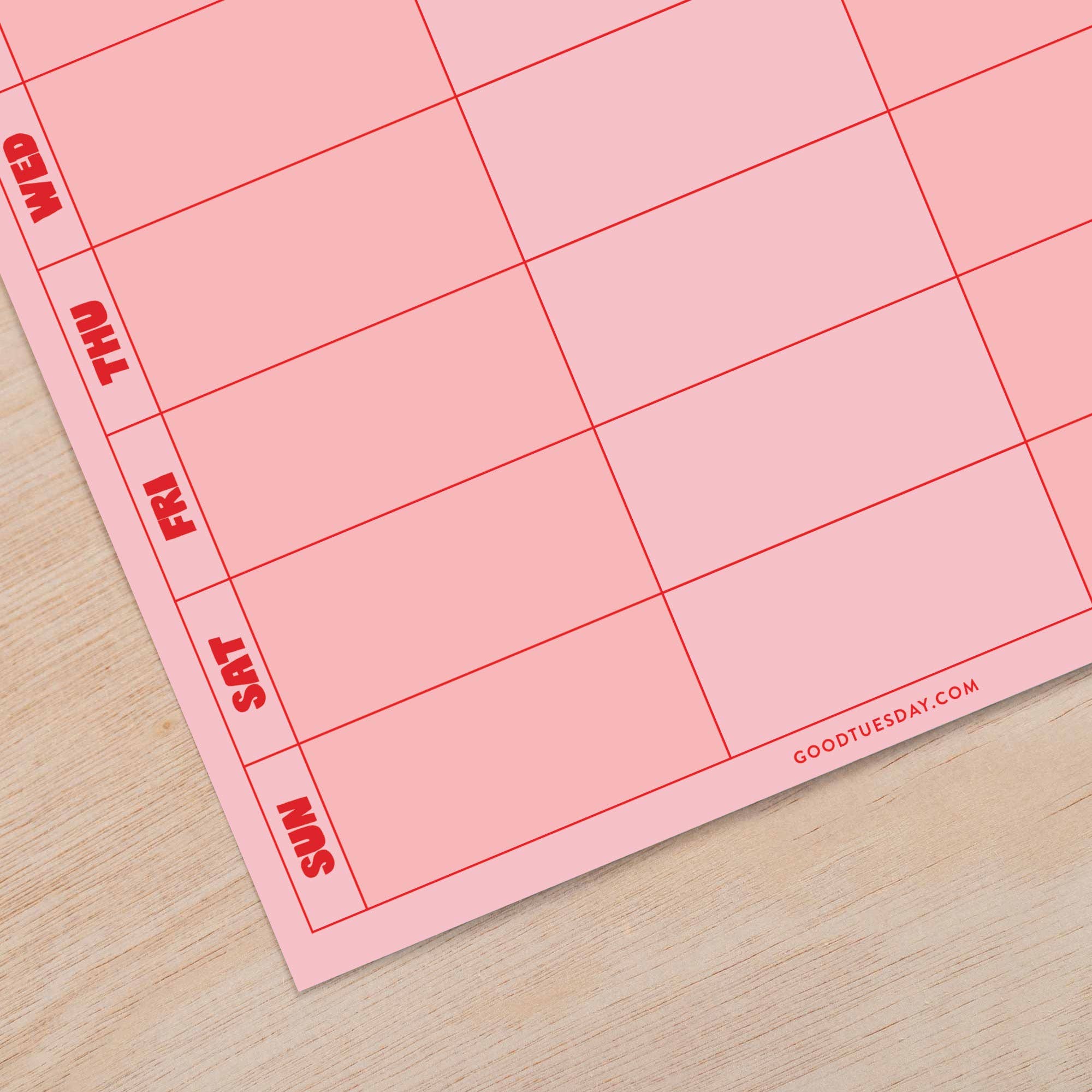 A4 Magnetic Pink & Red Weekly Planner | Fridge Magnet Planner - Image 3
