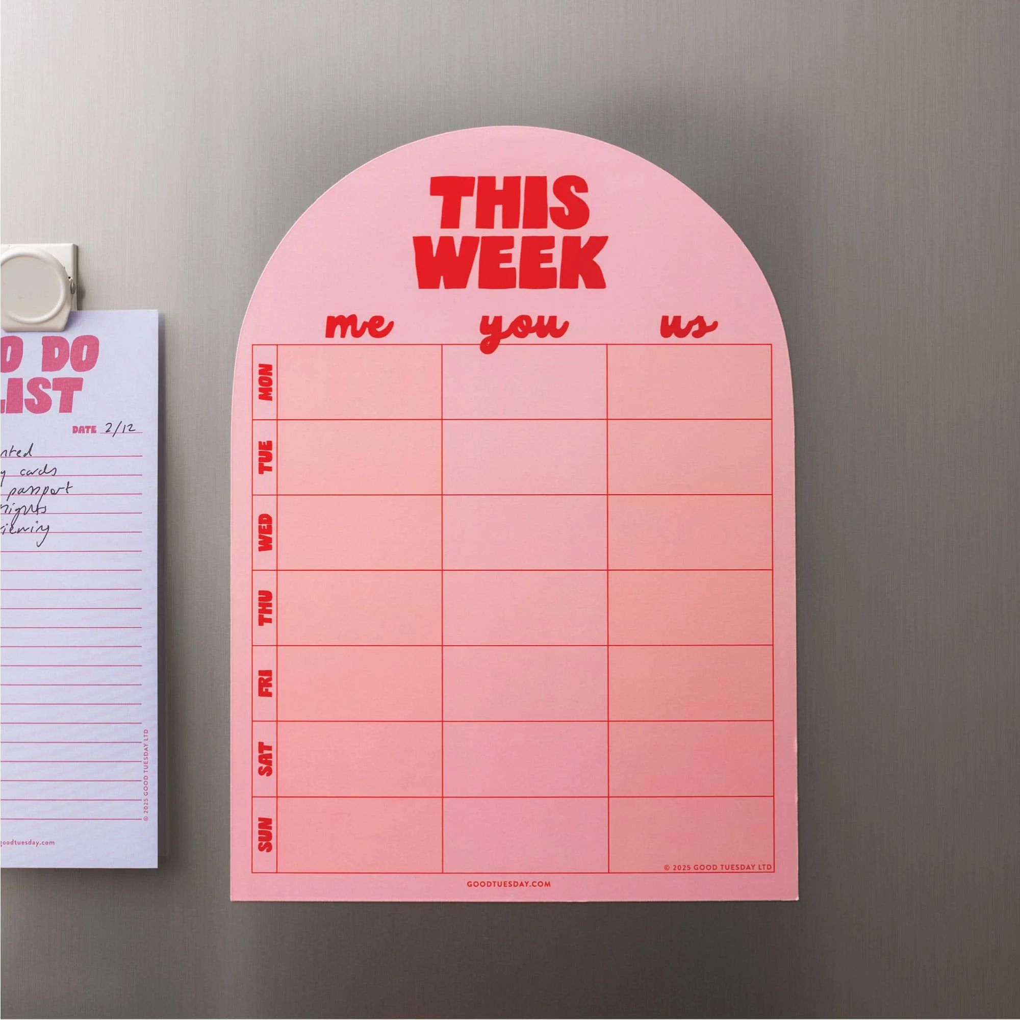 A4 Magnetic Pink & Red Weekly Planner | Fridge Magnet Planner - Image 4