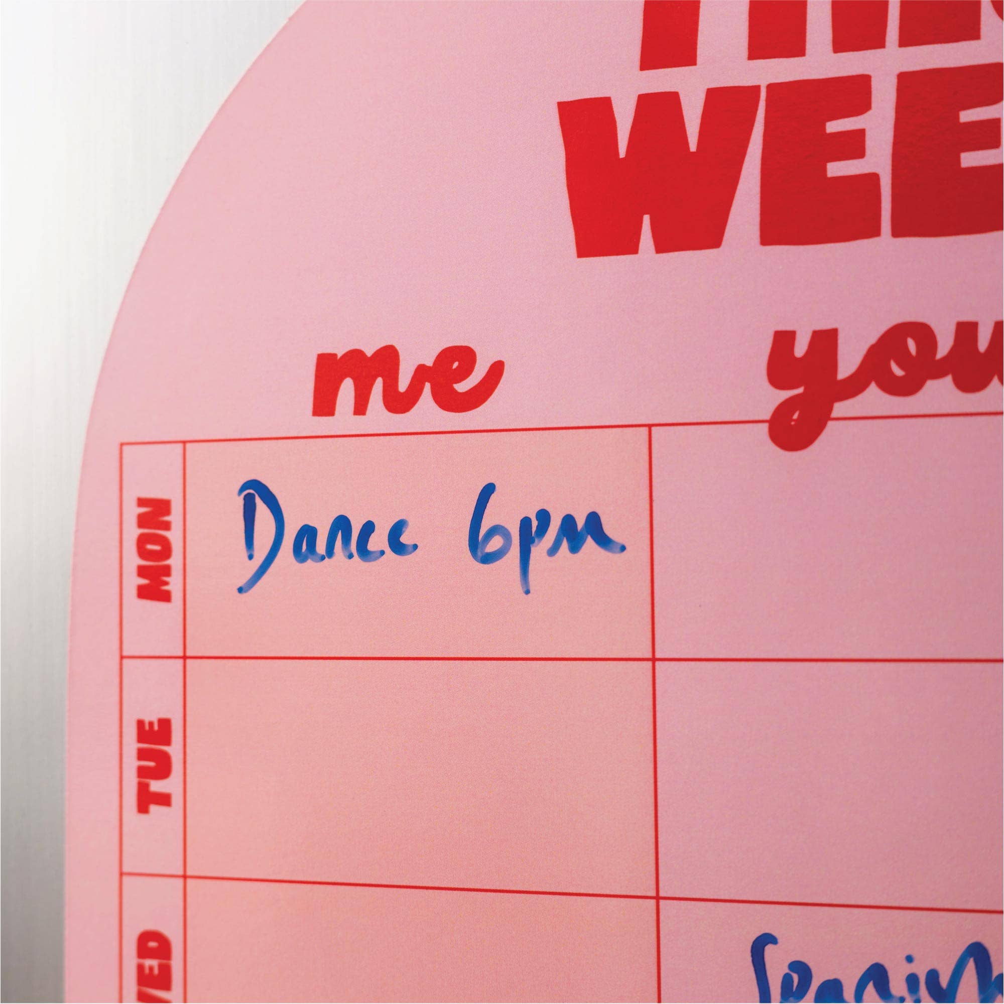 A4 Magnetic Pink & Red Weekly Planner | Fridge Magnet Planner - Image 5