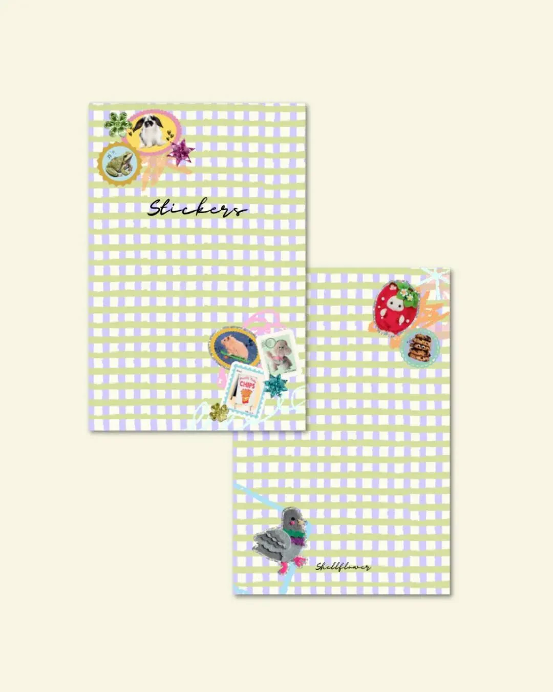 A6 Gingham Sticker Keeper Book