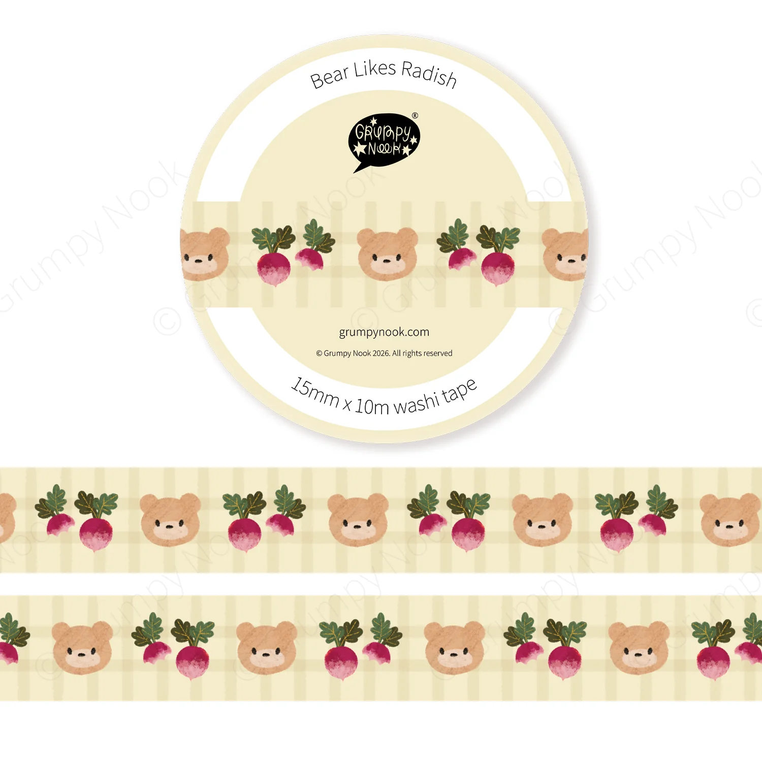 Bear Likes Radish Washi Tape