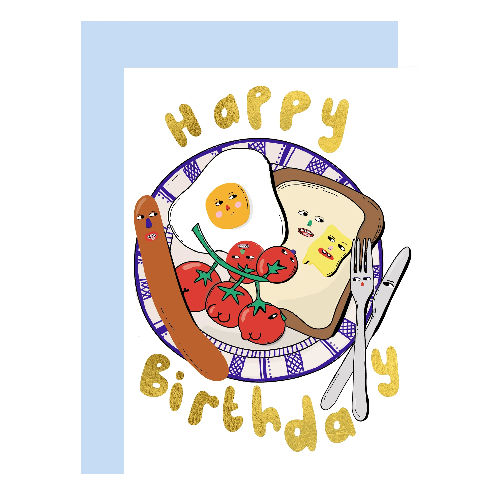 Birthday foodie - gold foil birthday card