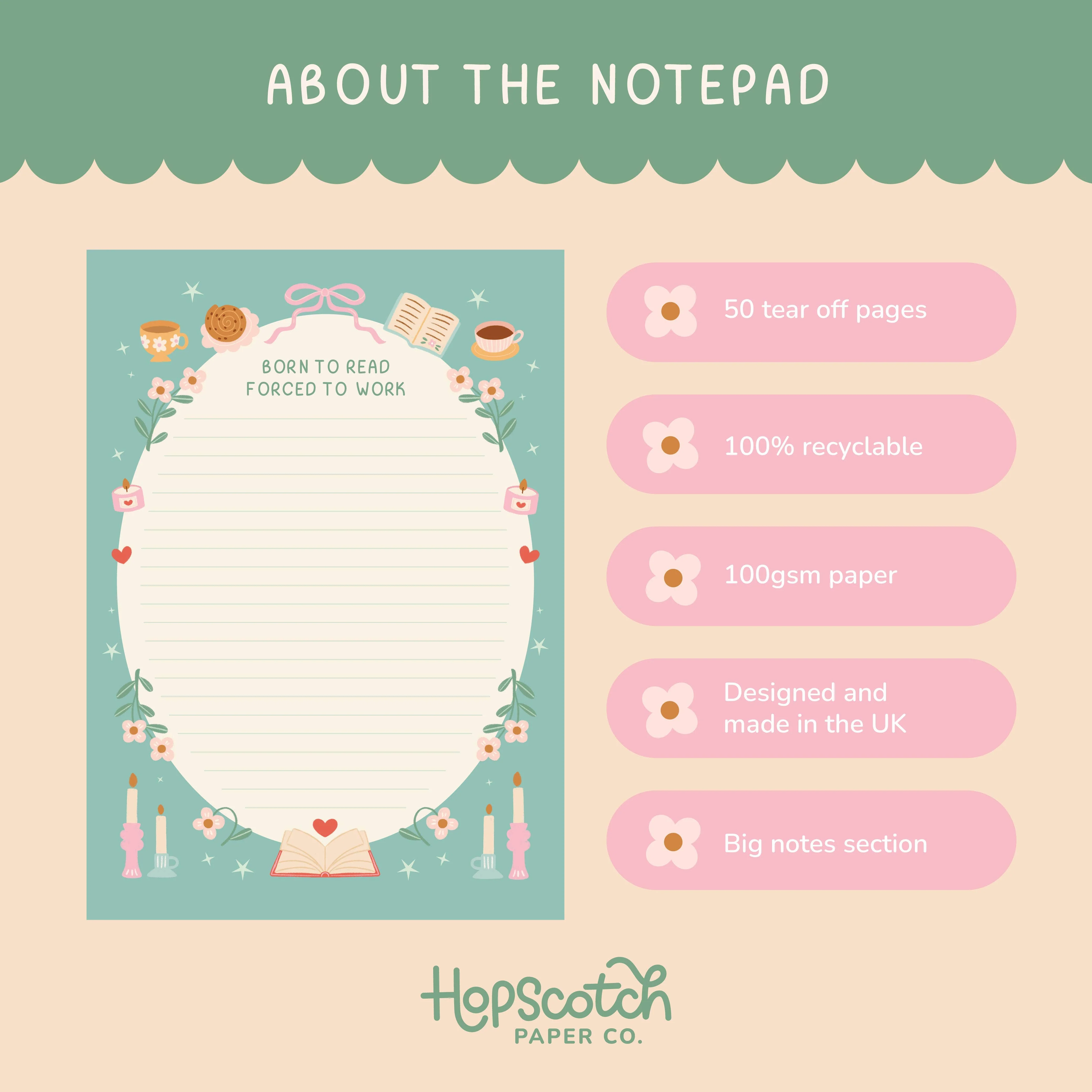 Born To Read Notepad – Literature Stationery Gifts - Image 6