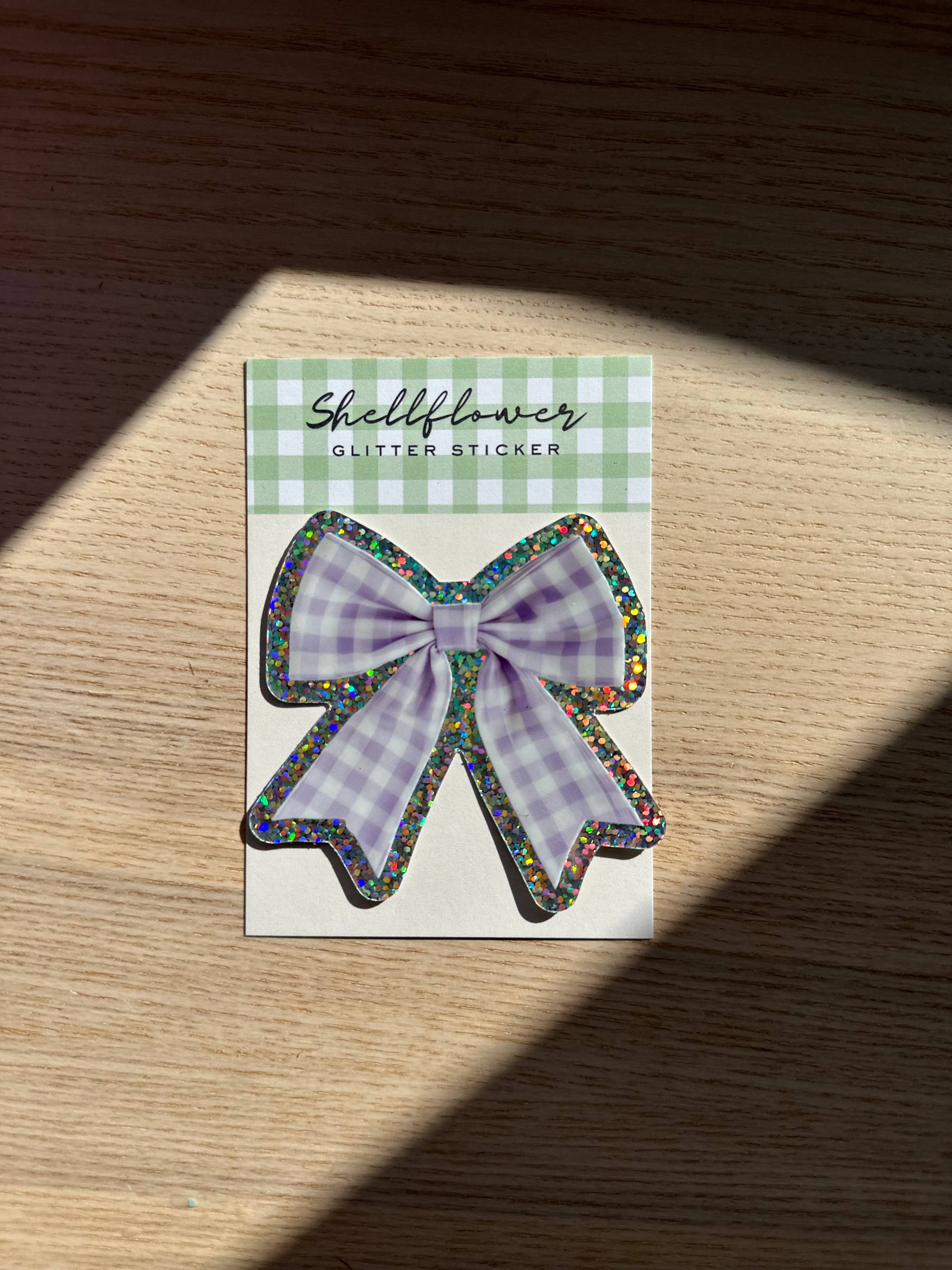 Bow Glitter Vinyl Sticker - Image 2