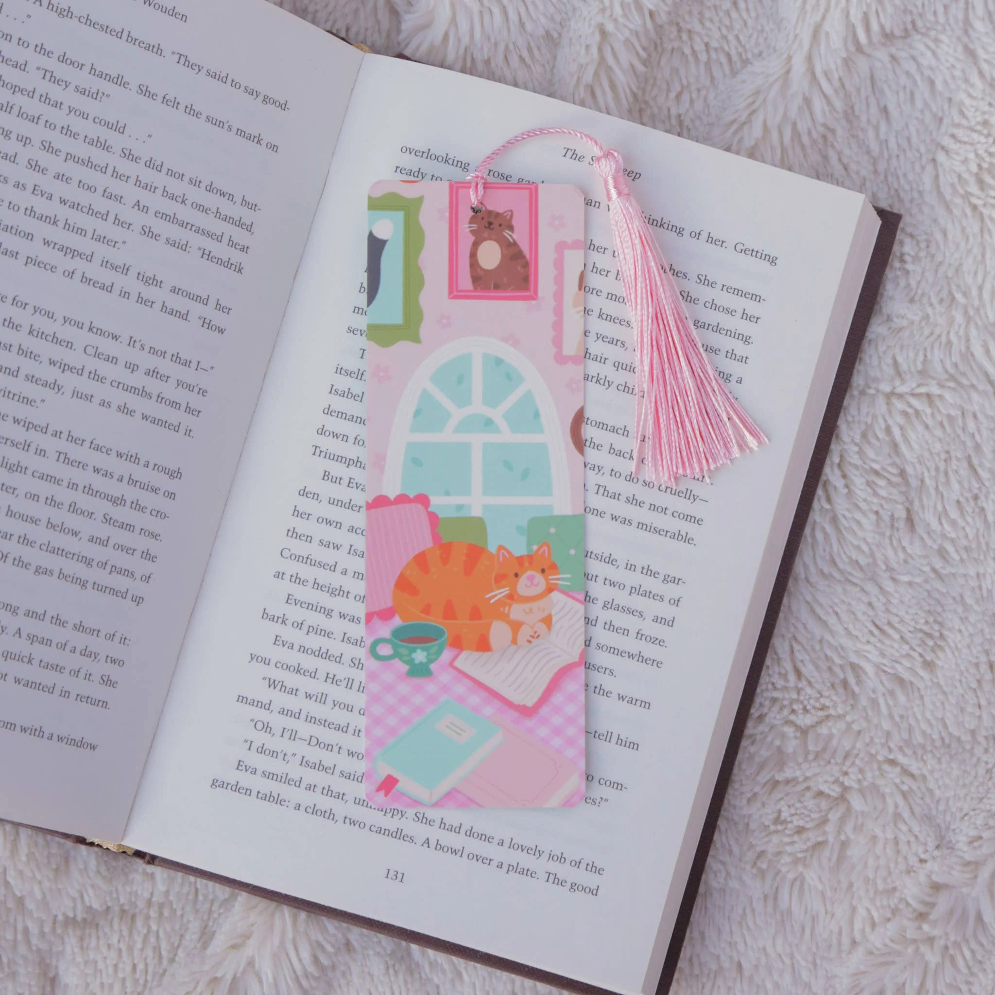 Cat Book Nook Bookmark with Tassel - Image 2