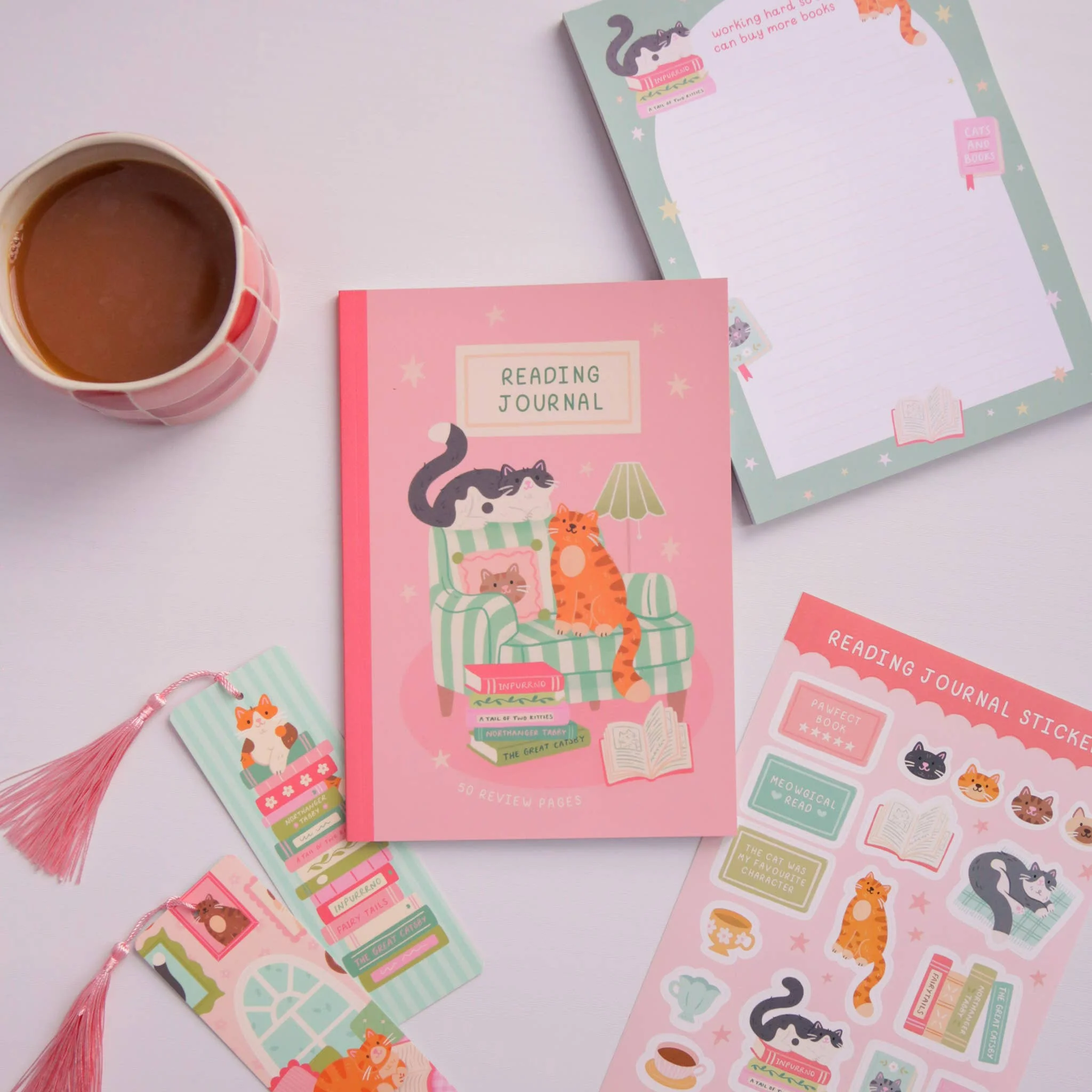 Cat Books Notepad – Working hard so I can buy more books - Image 7