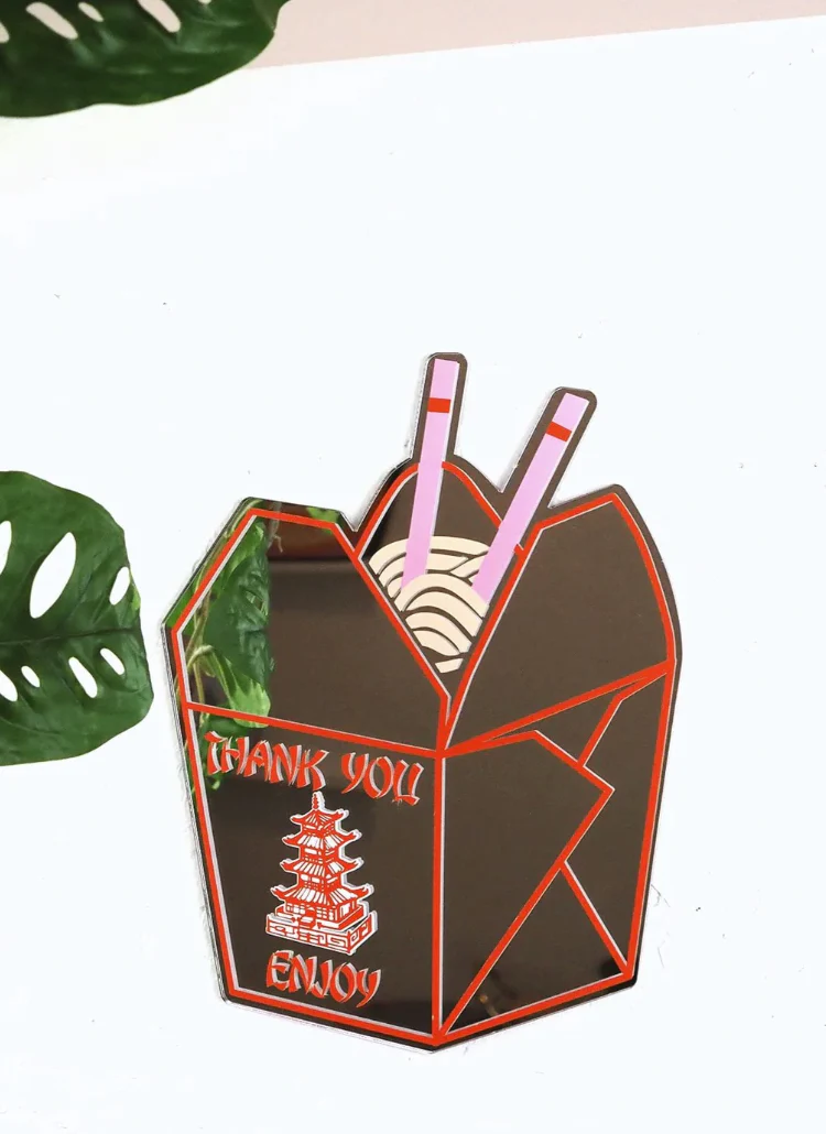 Chinese Noodle Takeaway Box Mirror