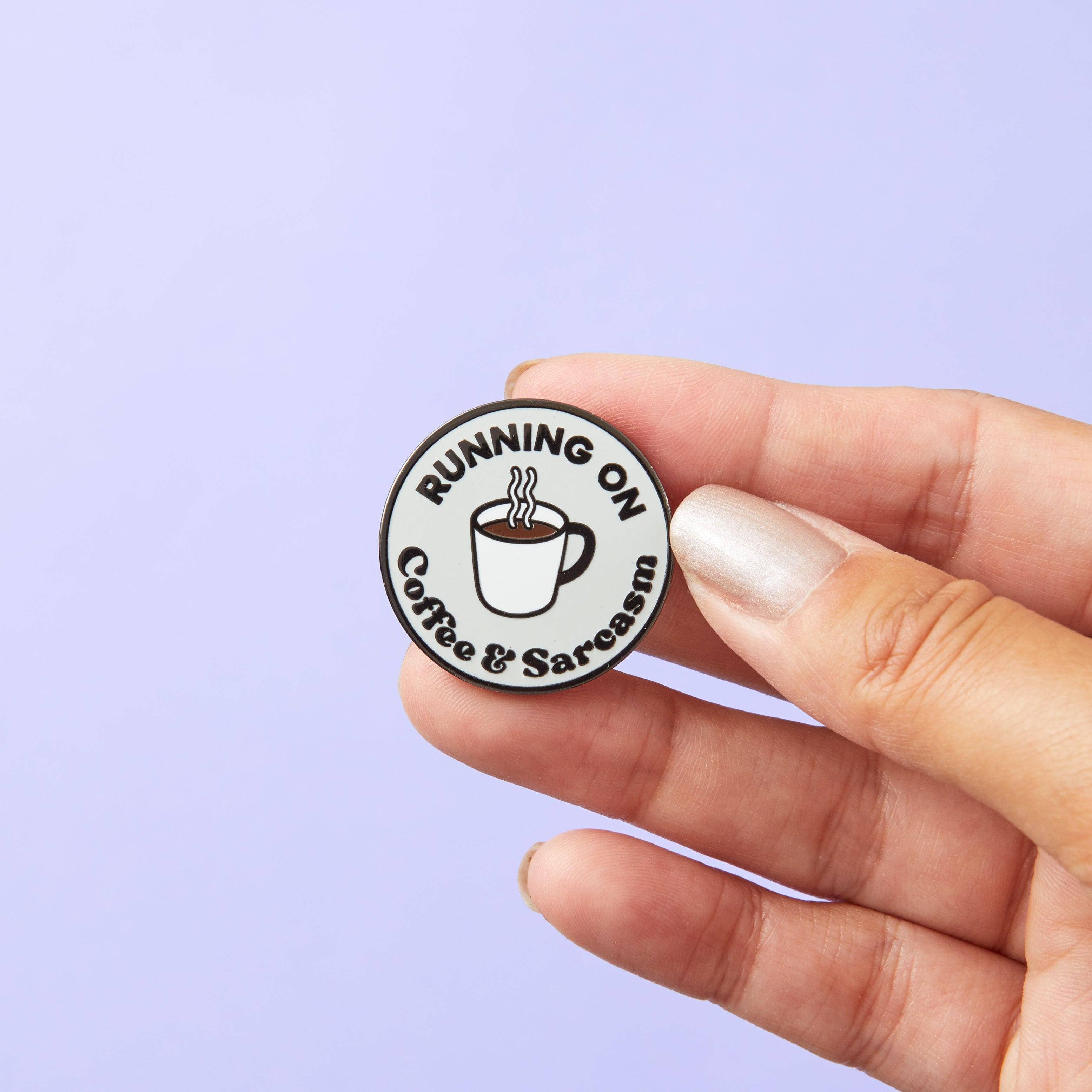 Coffee & Sarcasm Enamel Pin - Image 2