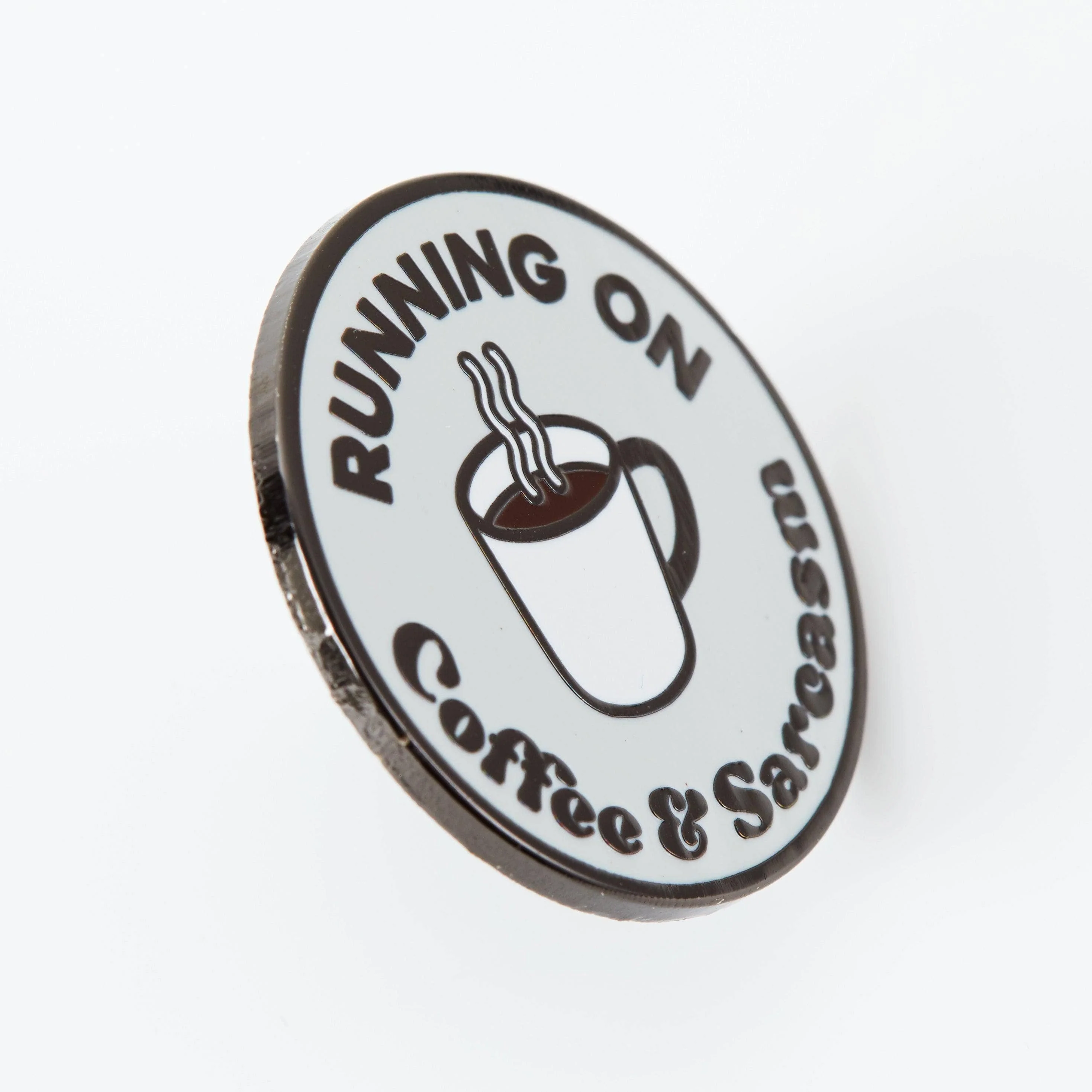Coffee & Sarcasm Enamel Pin - Image 3