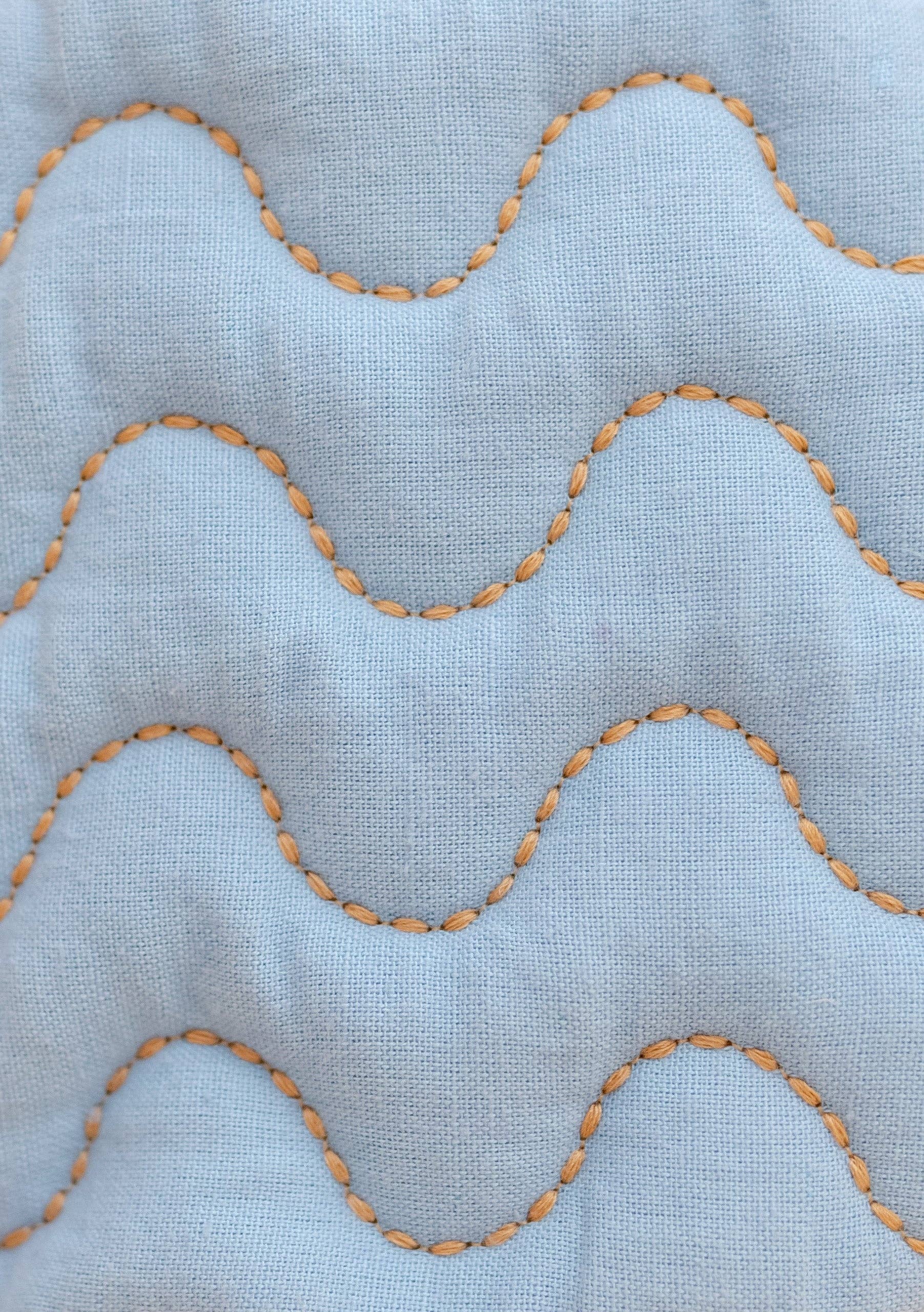 Cotton & Linen Wash Bag in Blue - Image 3