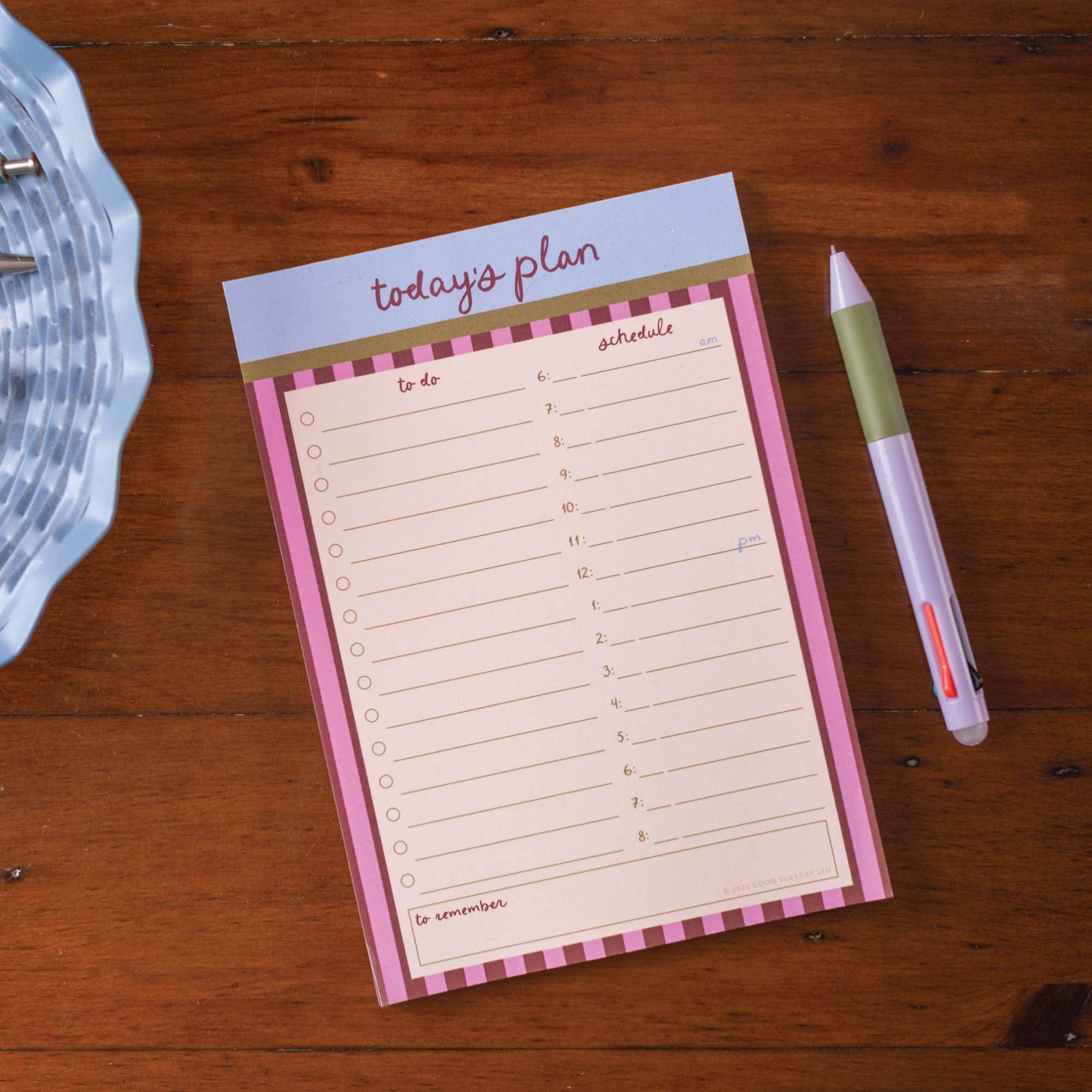 Daily Planner Pad A5 | Berry Stripe