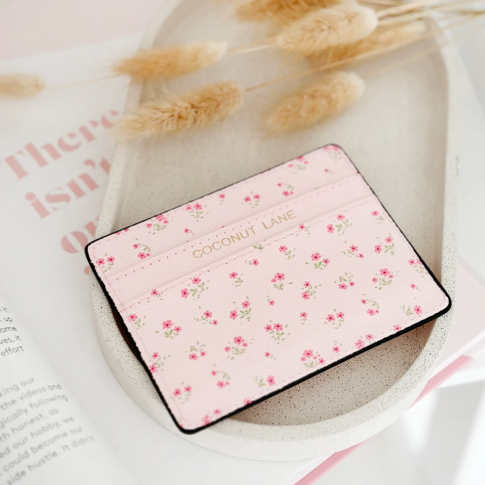 Ditsy Floral Pink Card Holder - Image 2