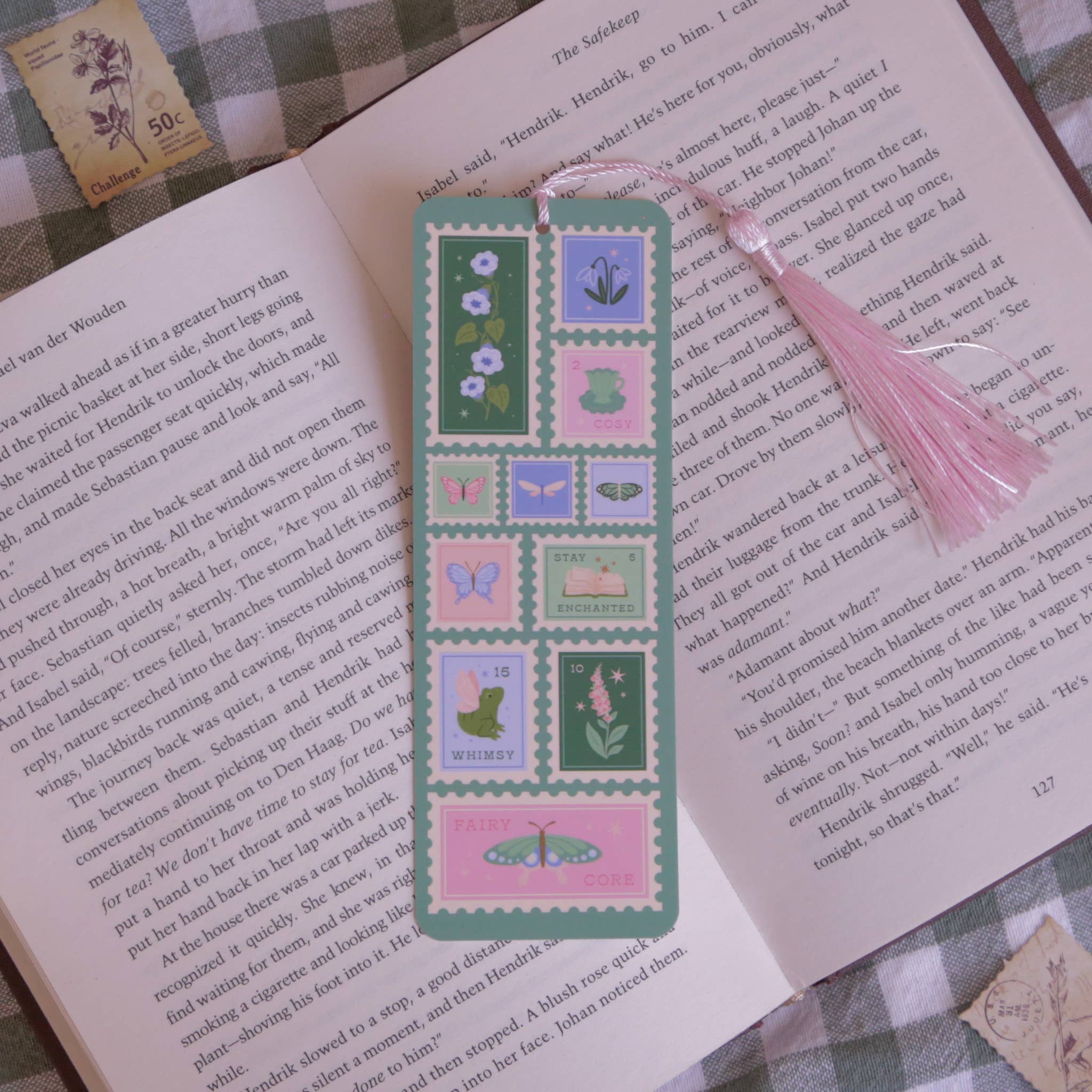 Fairycore Stamps Bookmark, Fantasy Bookmark with Tassel - Image 2
