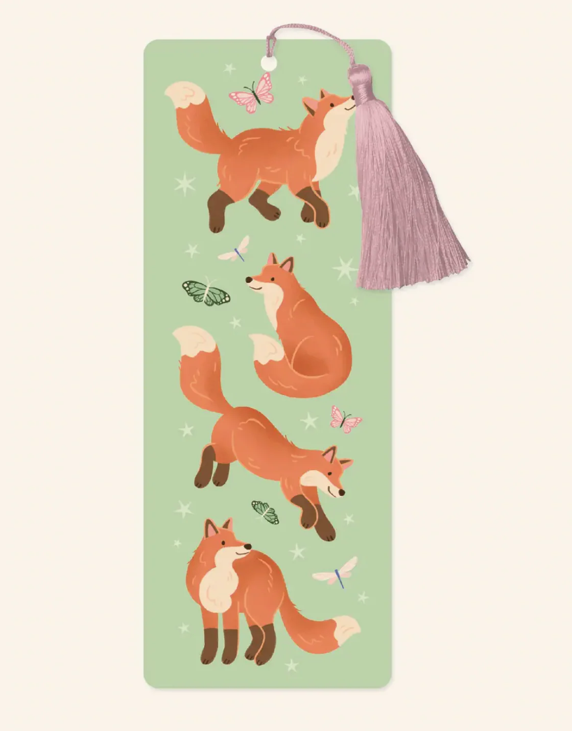 Fantasy Foxes Bookmark, Fantasy Bookmark with Tassel