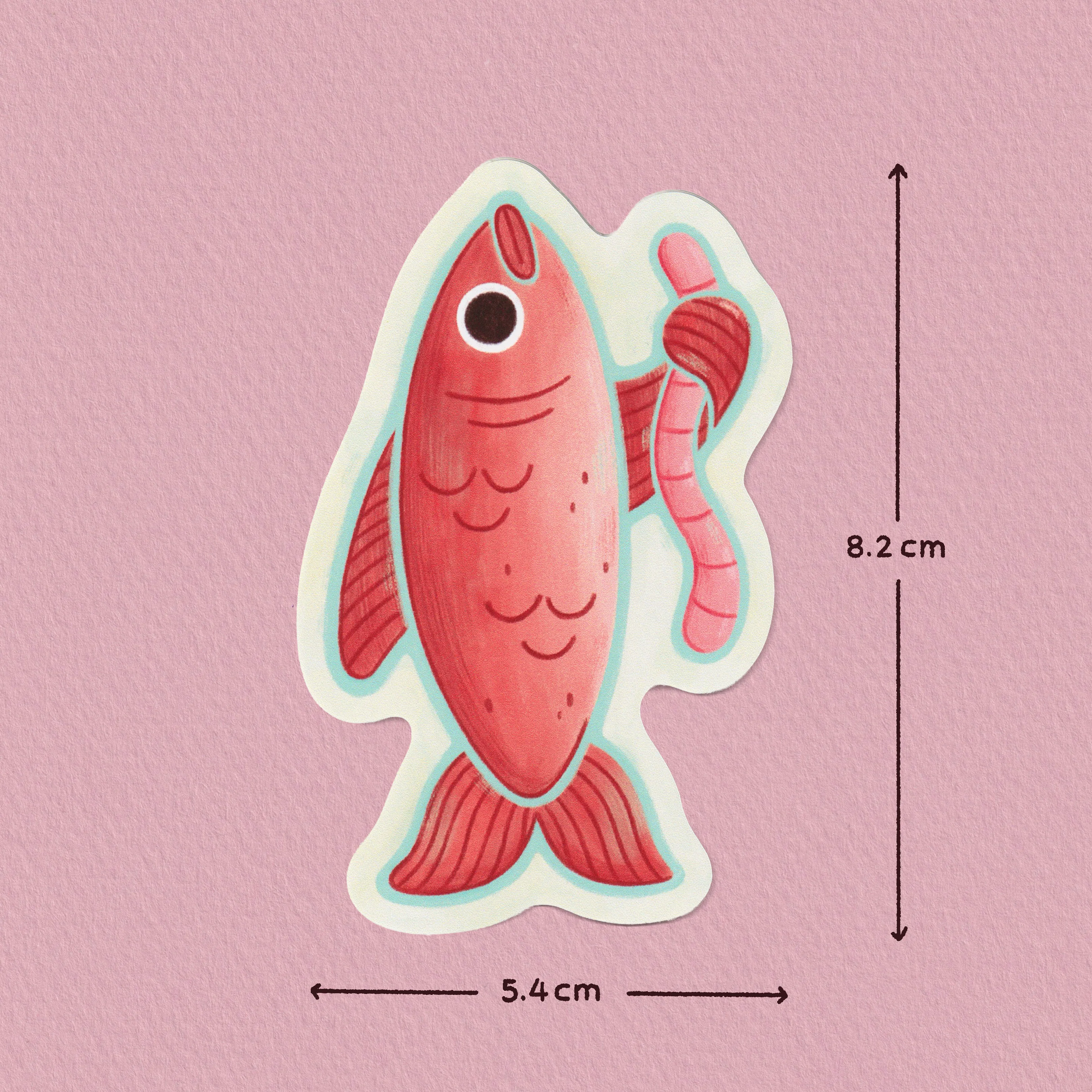 Fish Worm Sticker - Image 2