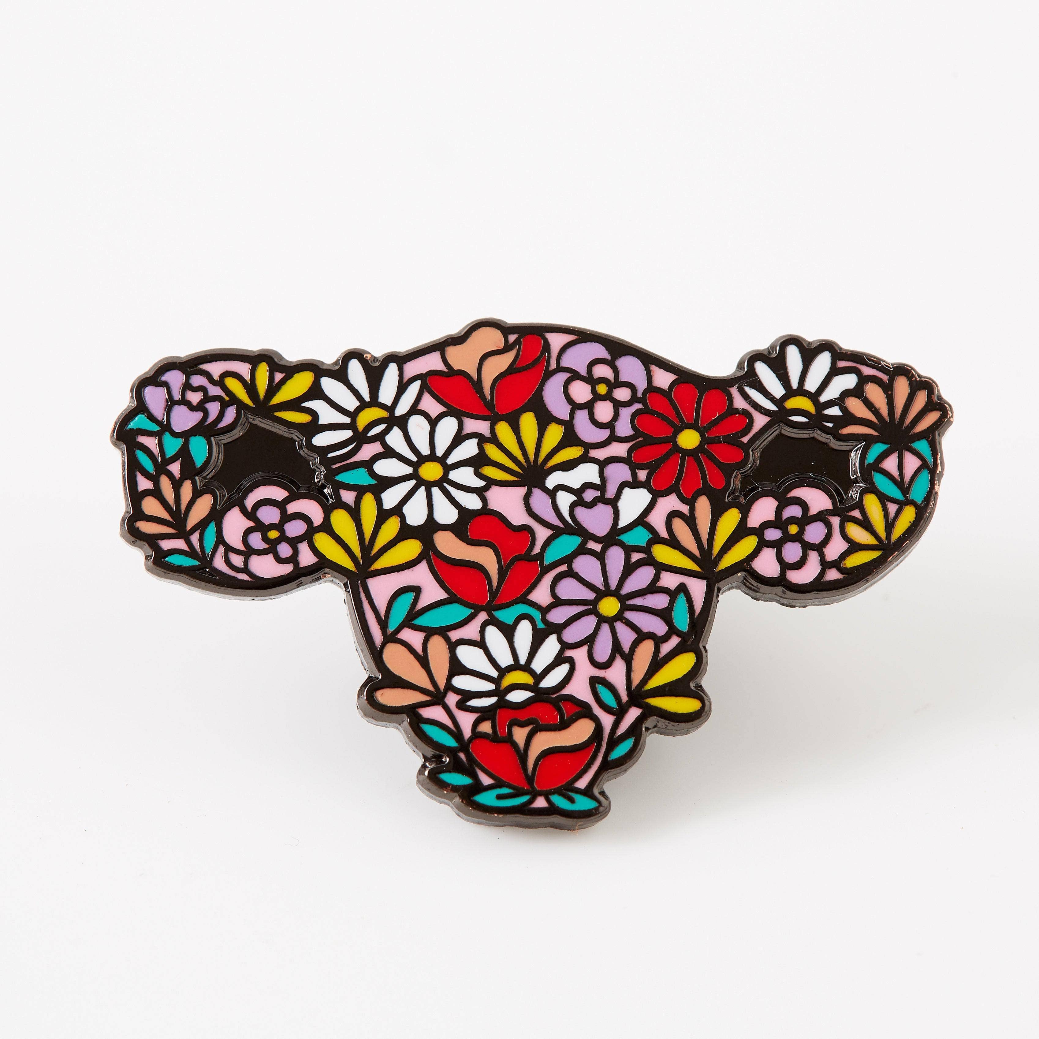 Floral Uterus Enamel Pin - Image 2