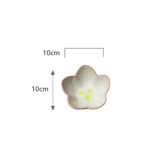 Flower Small Ceramic Dessert Snack Sauce Plate - Image 2