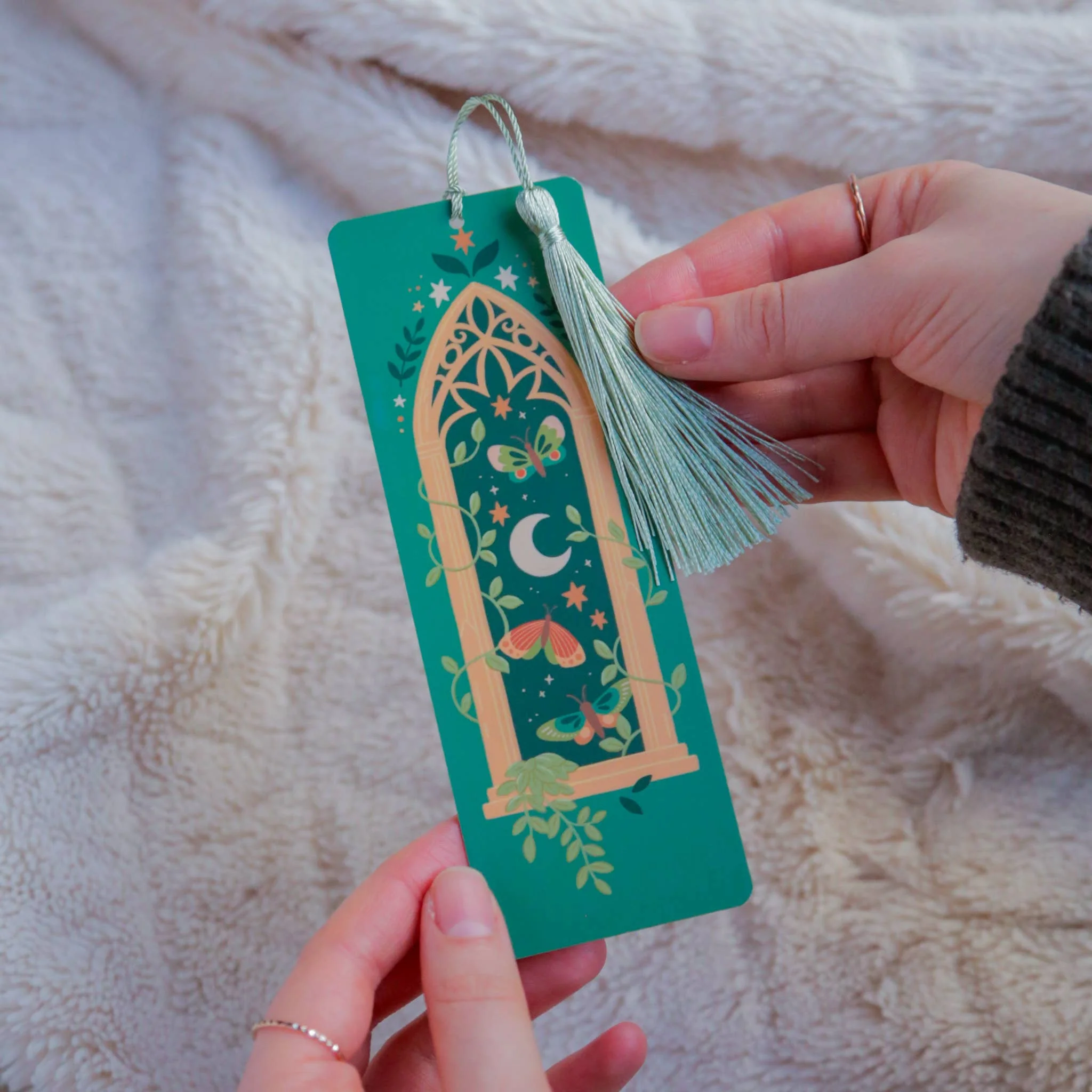 Forest Window, Fantasy Bookmark with Tassel - Image 4