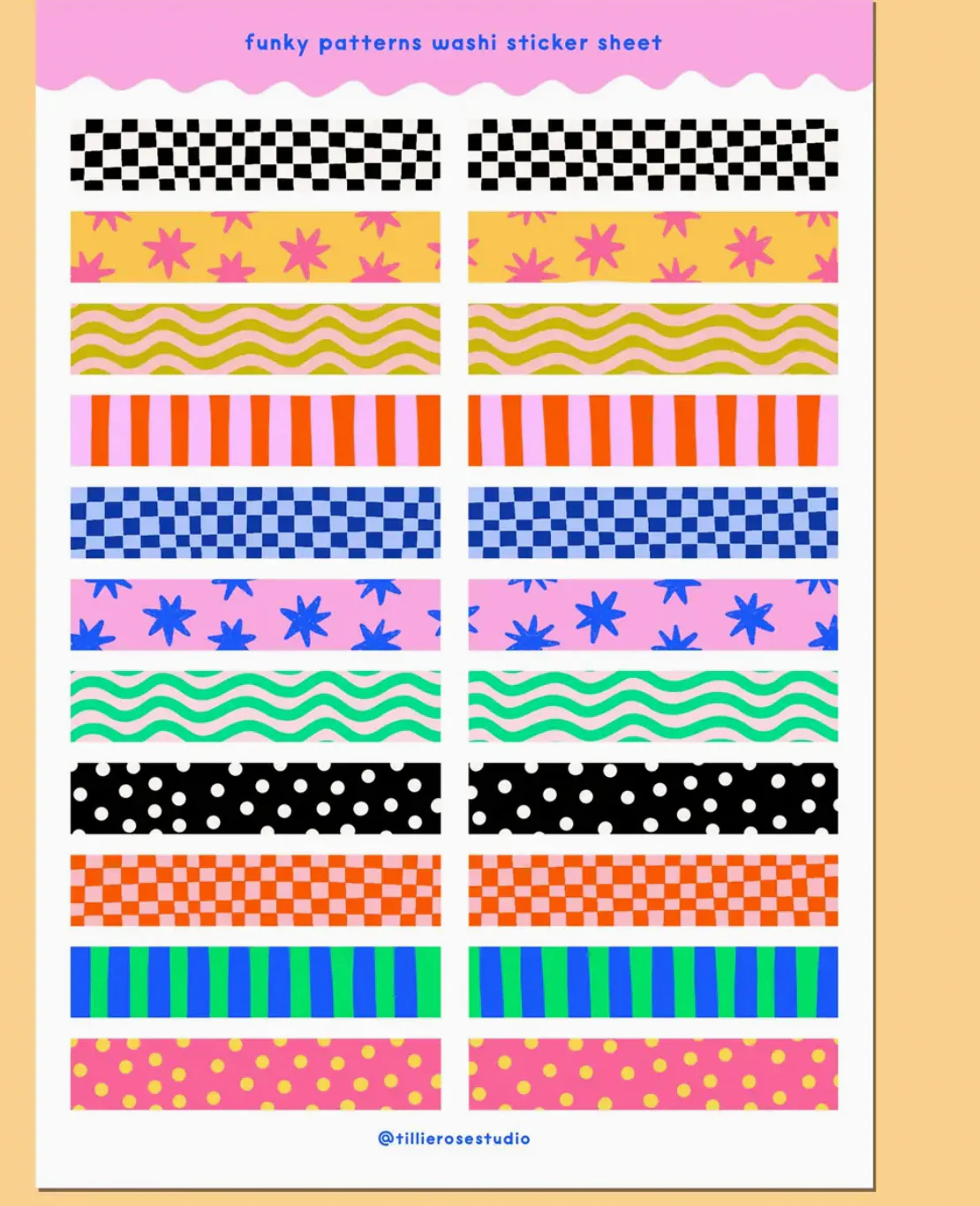 Funky Washi Sticker Sheet
