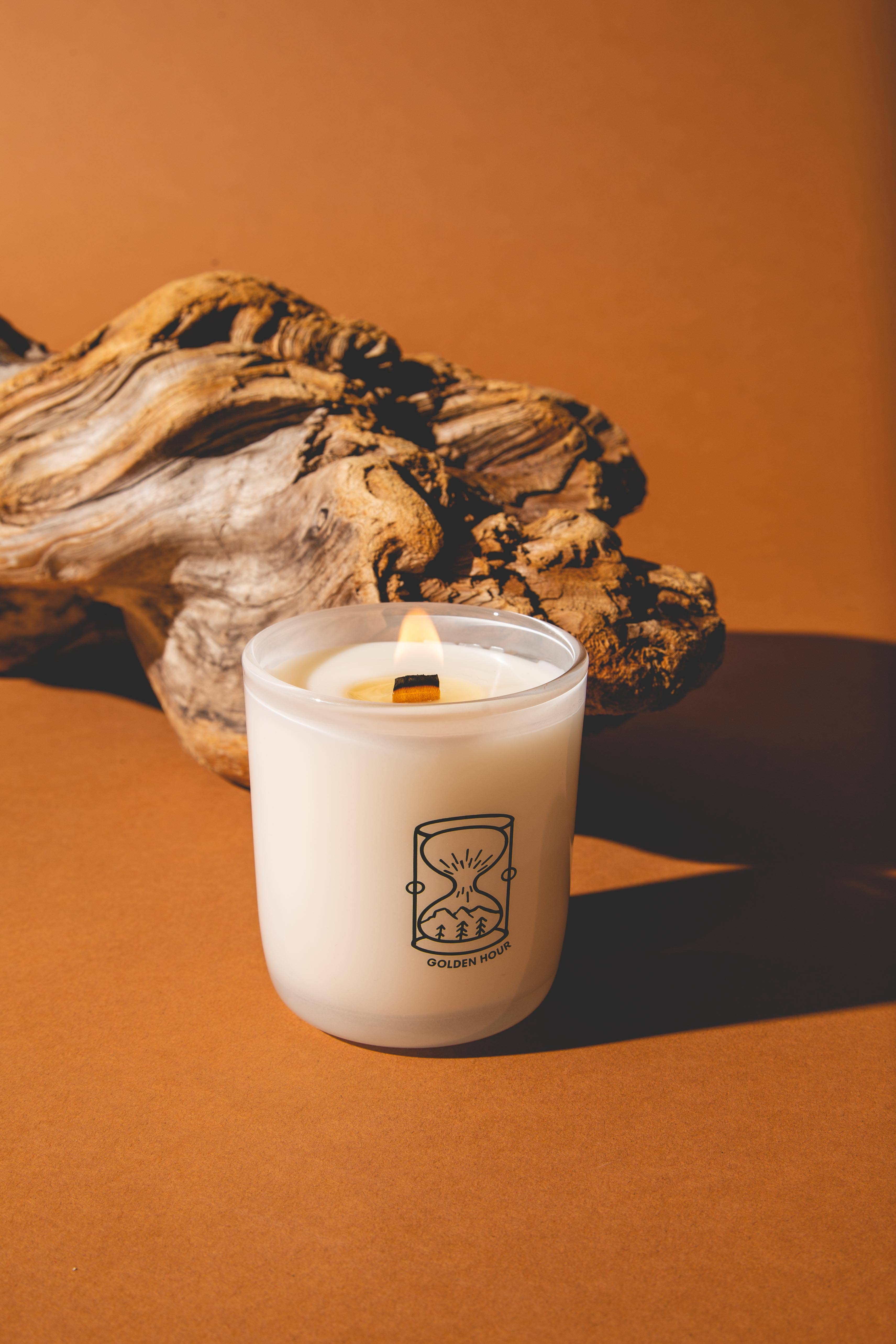 Golden Hour - Cashmere, Cedarwood Coconut Soy 8oz Candle - Image 4
