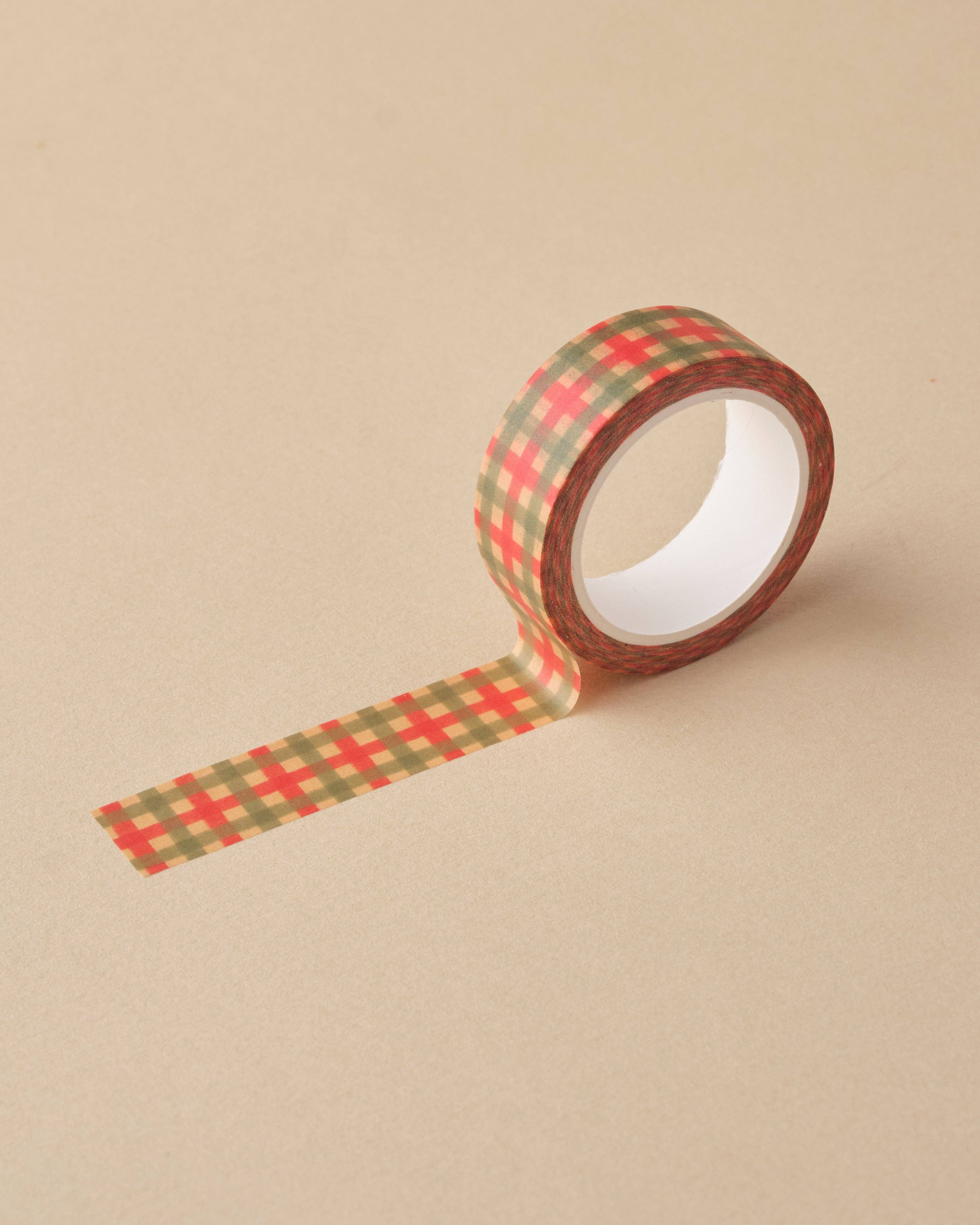 Green and Red Check Washi Tape - Image 5
