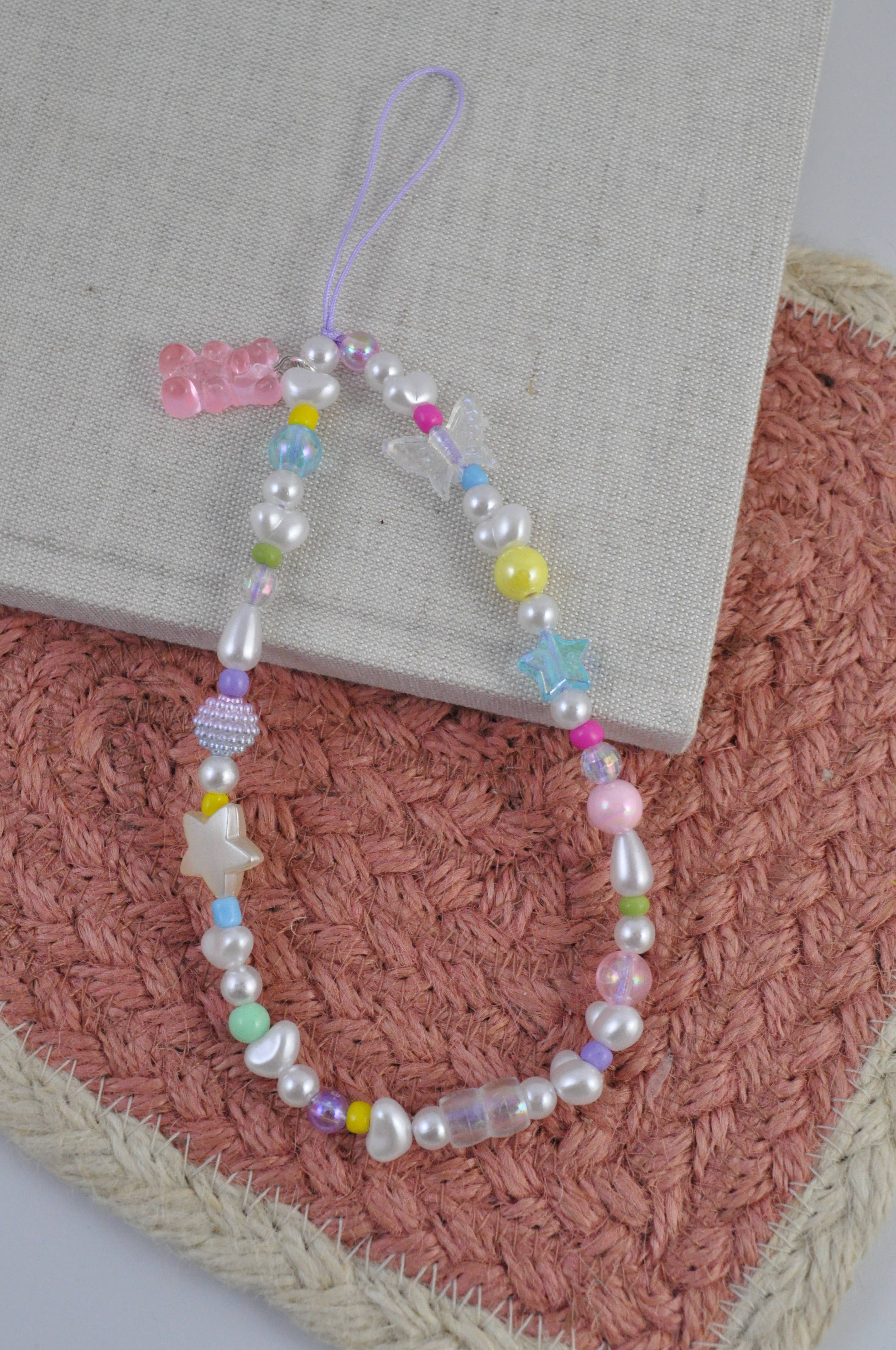 Gummy Bear Pastel Phone Chain | Cute Y2K Pearl Phone Charm - Image 2