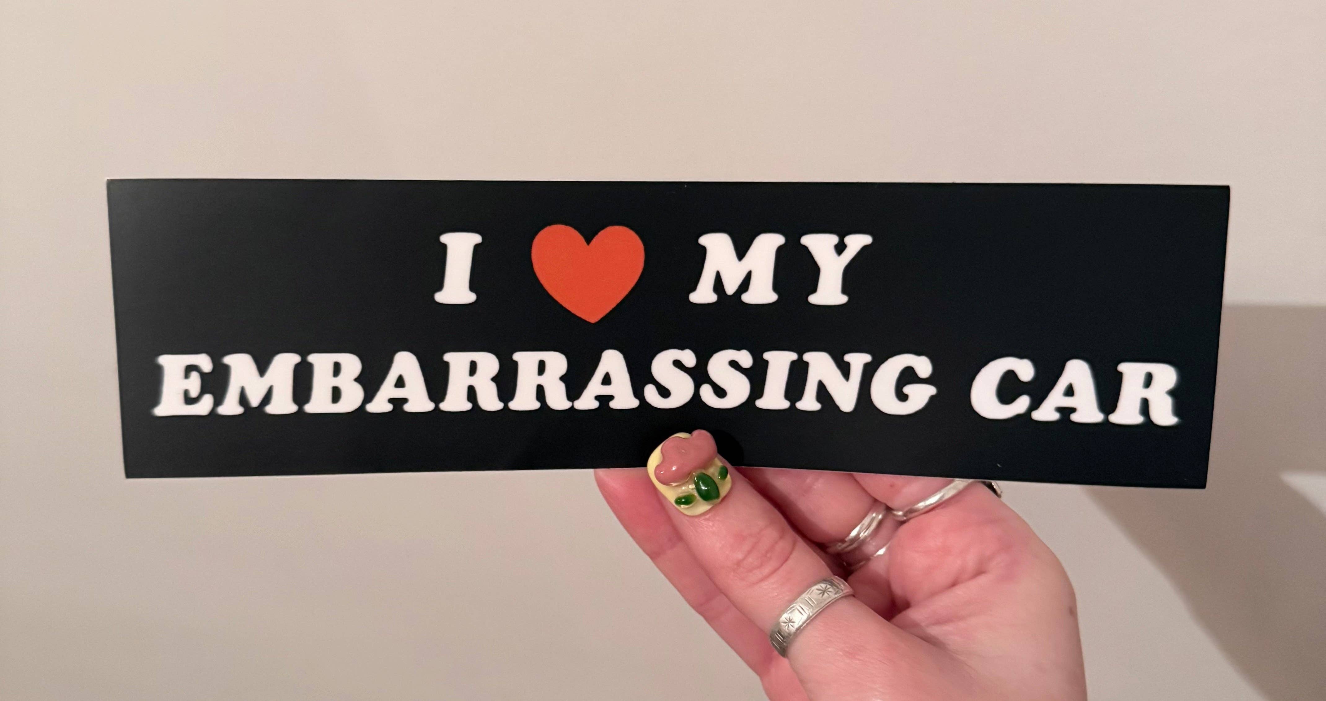 I <3 My Embarrassing Car Bumper Sticker - Image 2