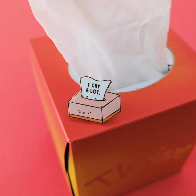 I Cry A Lot Enamel Pin - Image 2