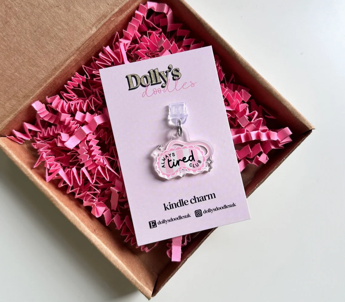 Kindle Charm - Always Tired Eye Mask Pink Cute Reading Gift