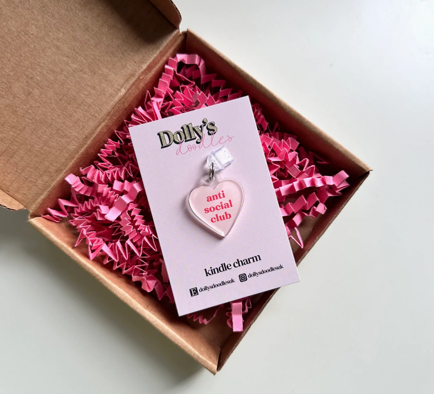 Kindle Charm - Anti Social Heart Book Club Reading Gift