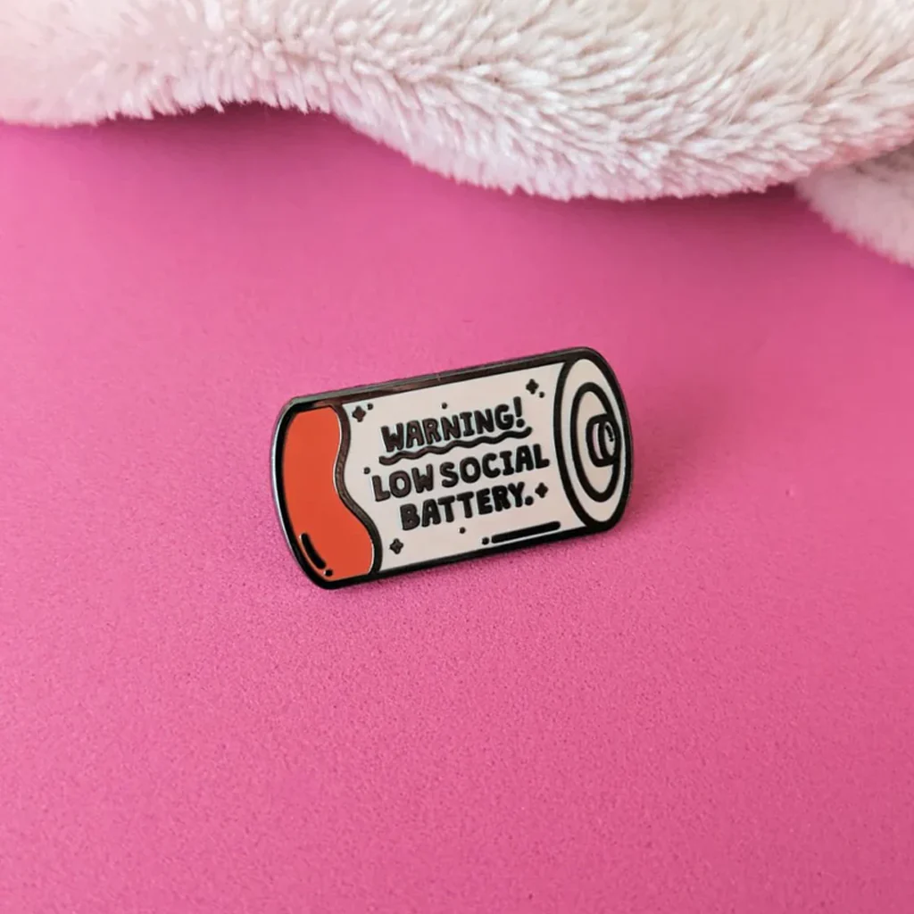 Low Social Battery Enamel Pin Badge - Image 2