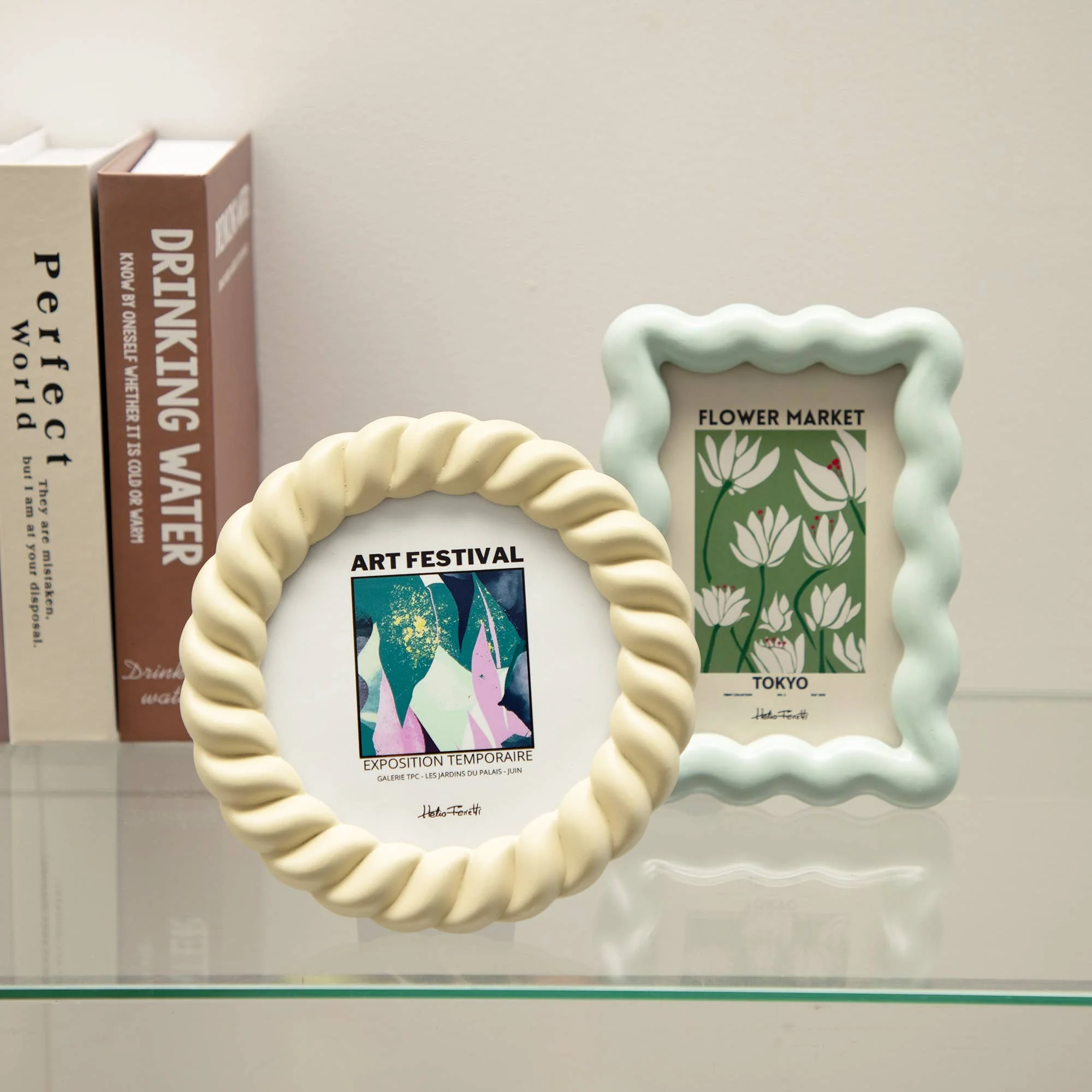 Oval Braid Photo Frame - Cream