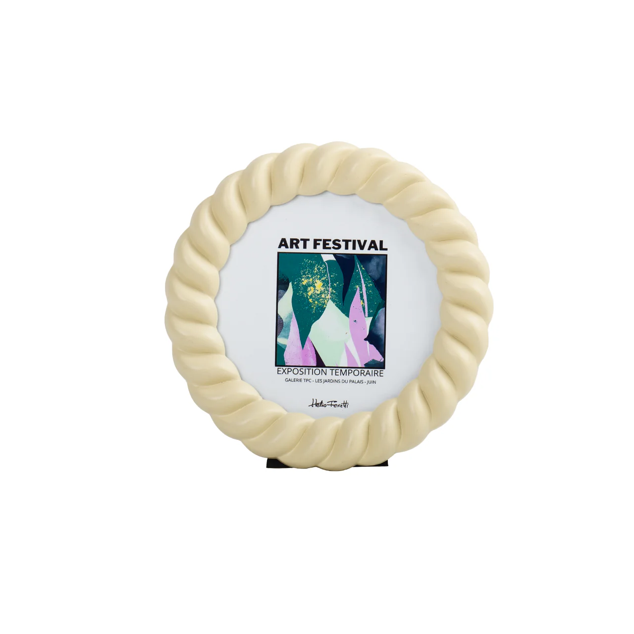 Oval Braid Photo Frame - Cream - Image 2