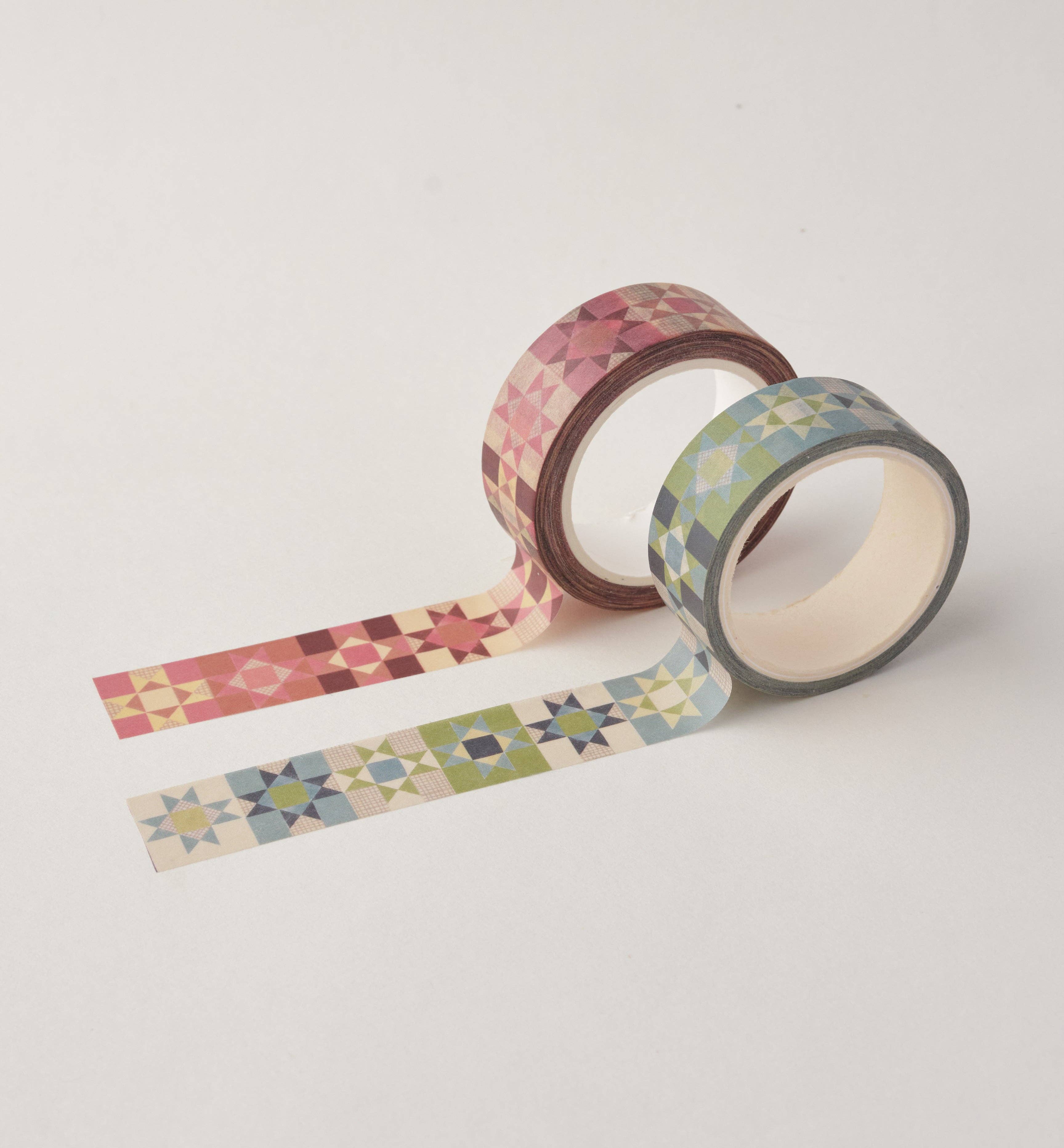 Patchwork Star Washi Tape - Pink - Image 4