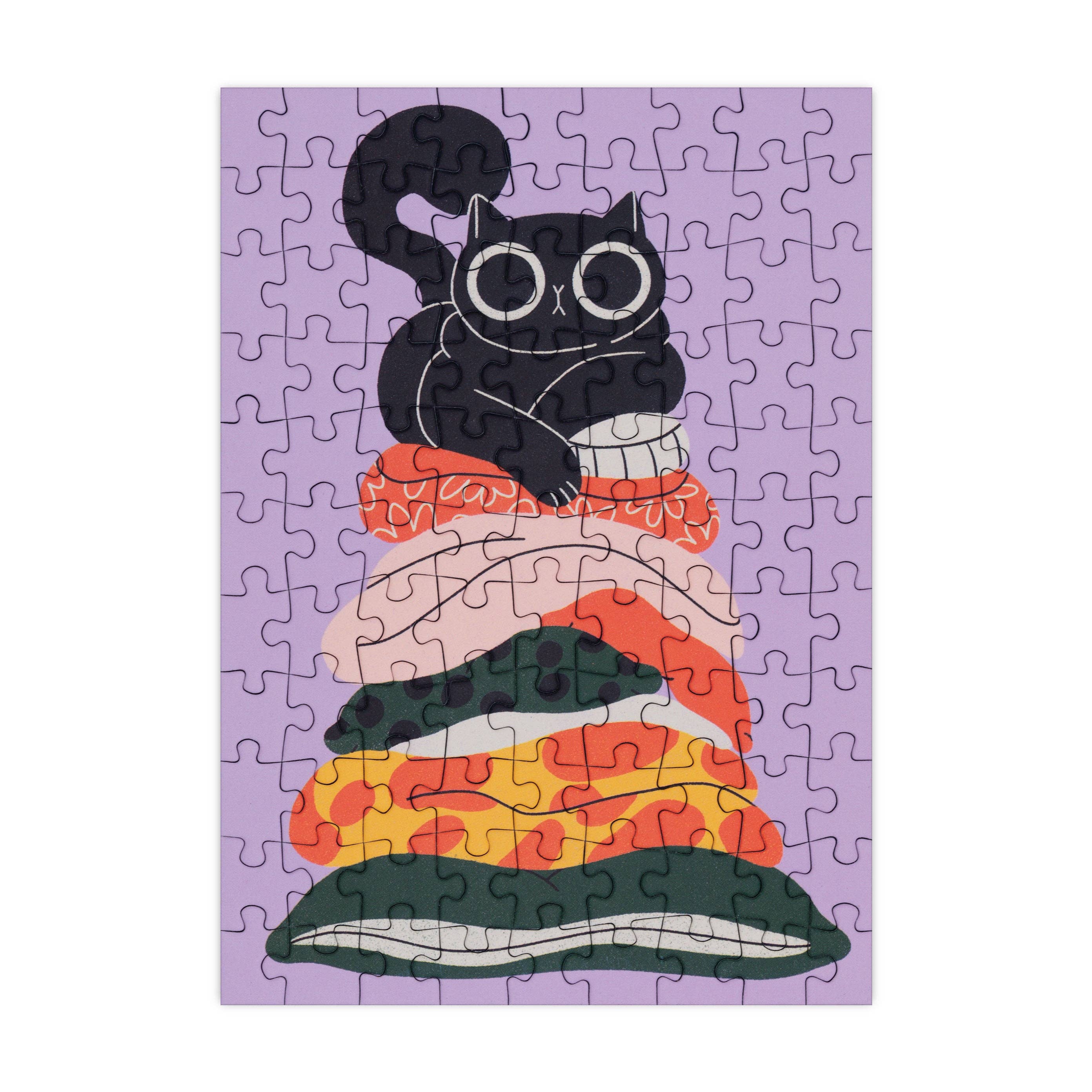 Pillow Cat - 99 Piece Mini Jigsaw Puzzle - Image 2