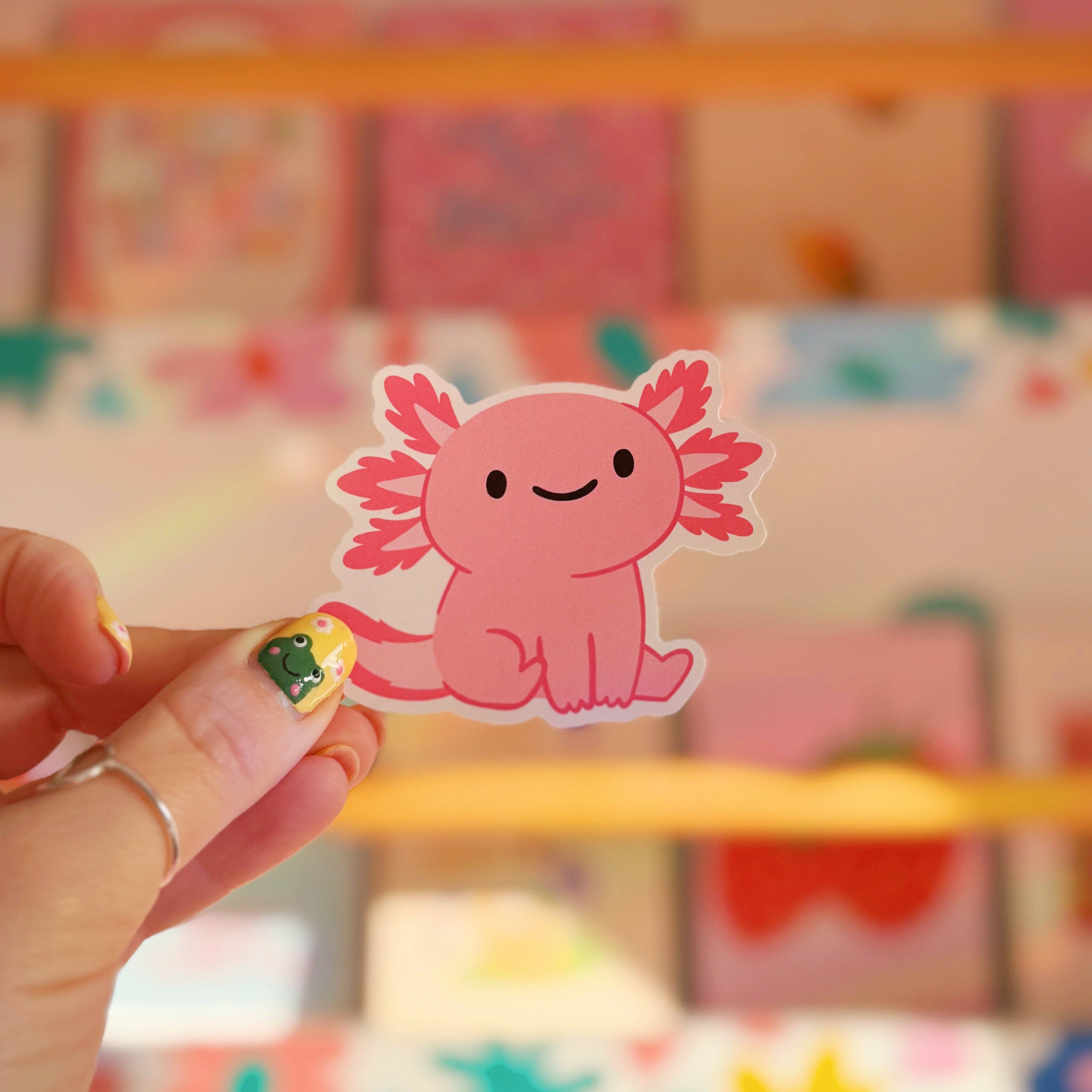 Pink Axolotl Sticker | Waterproof Vinyl Sticker - Image 3
