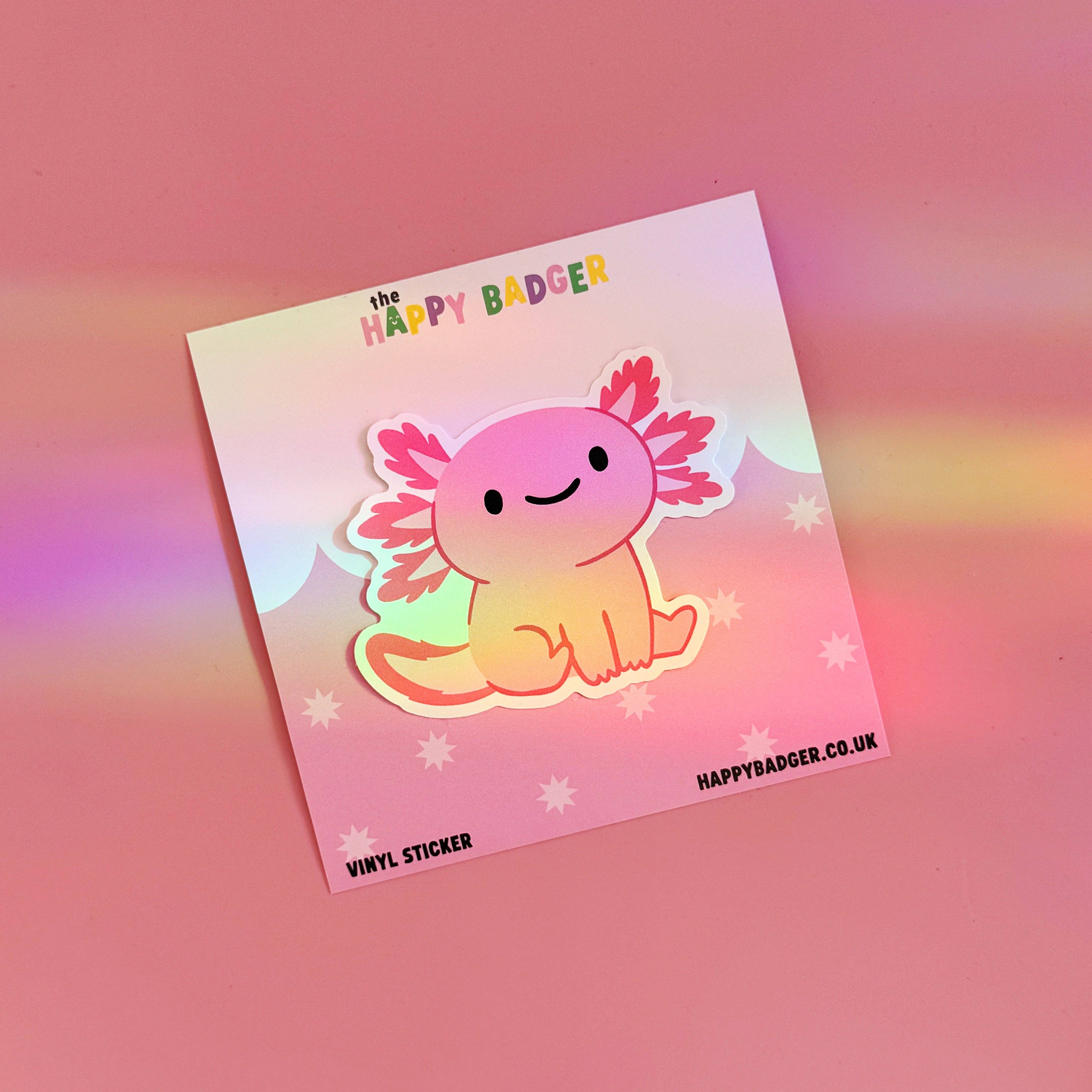 Pink Axolotl Sticker | Waterproof Vinyl Sticker - Image 4