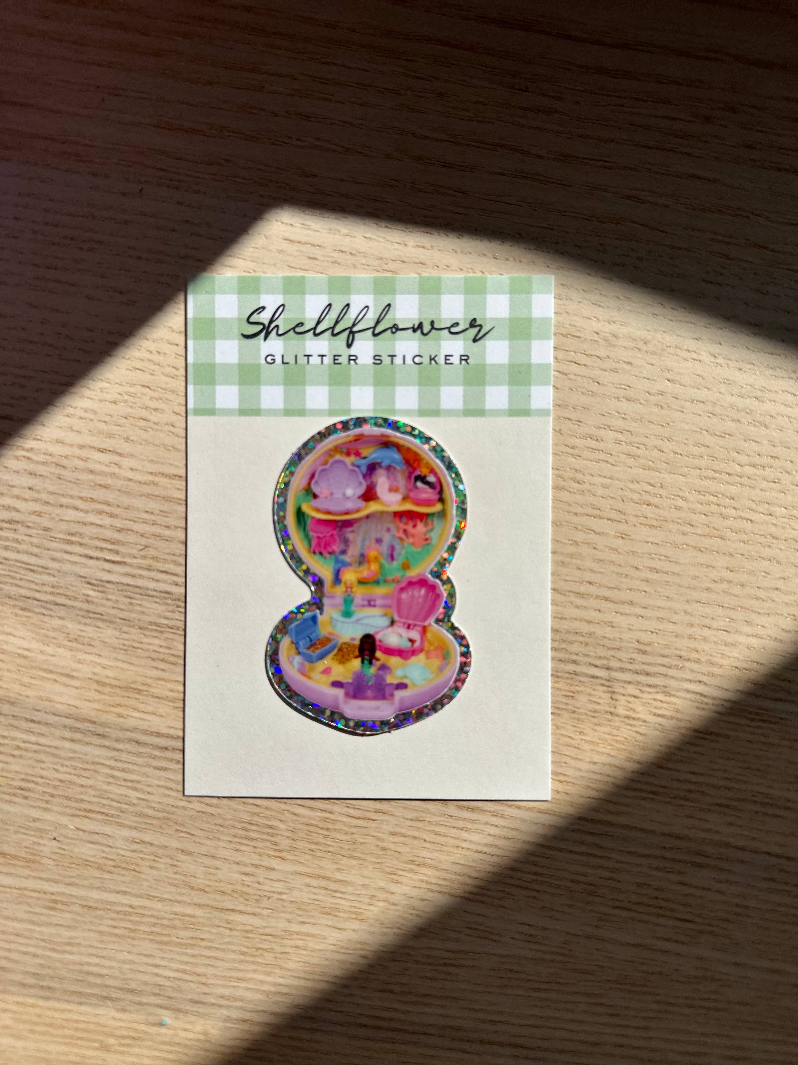 Polly Pocket Mermaid Glitter Vinyl Sticker - Image 2
