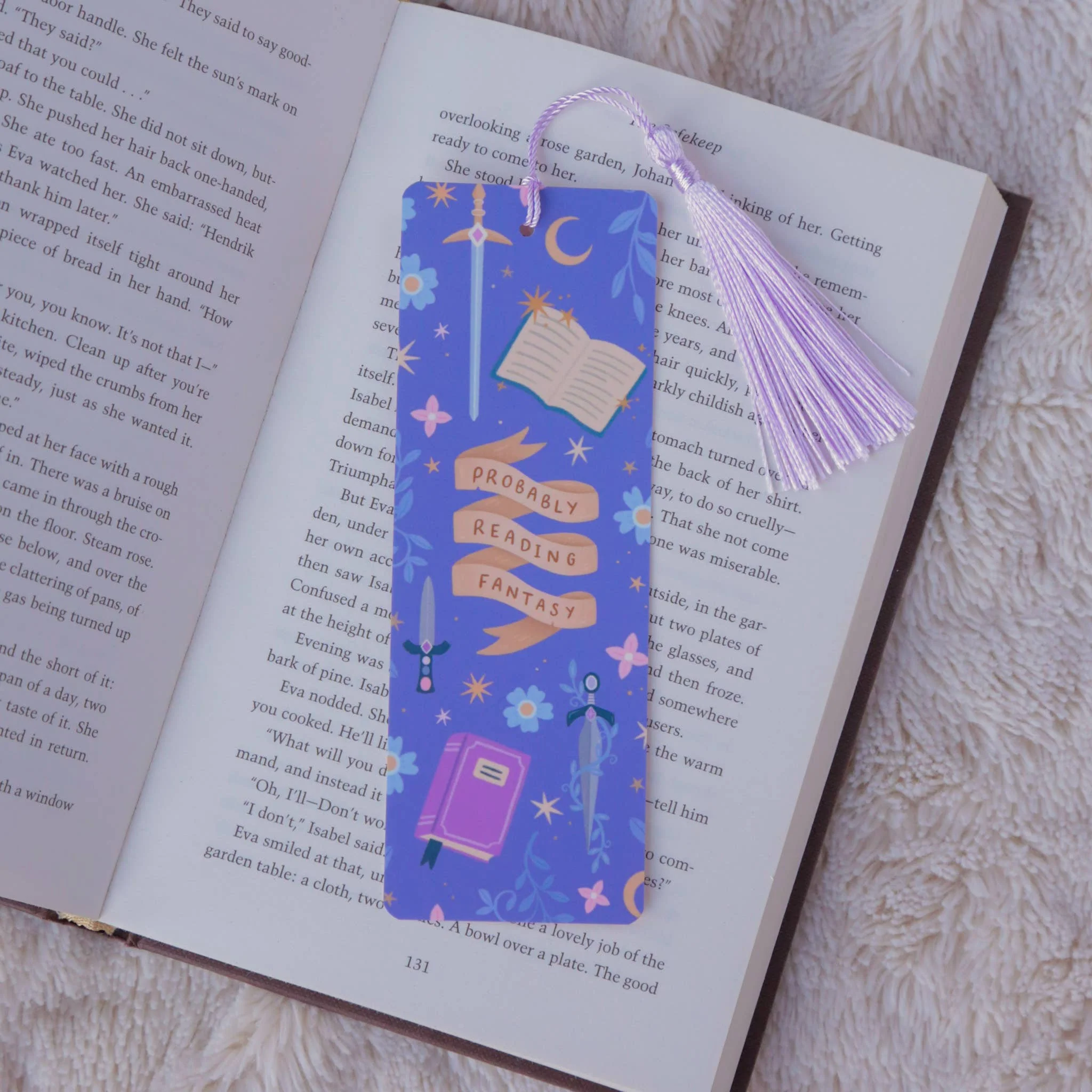 Probably Reading Fantasy Bookmark with Tassel - Image 2
