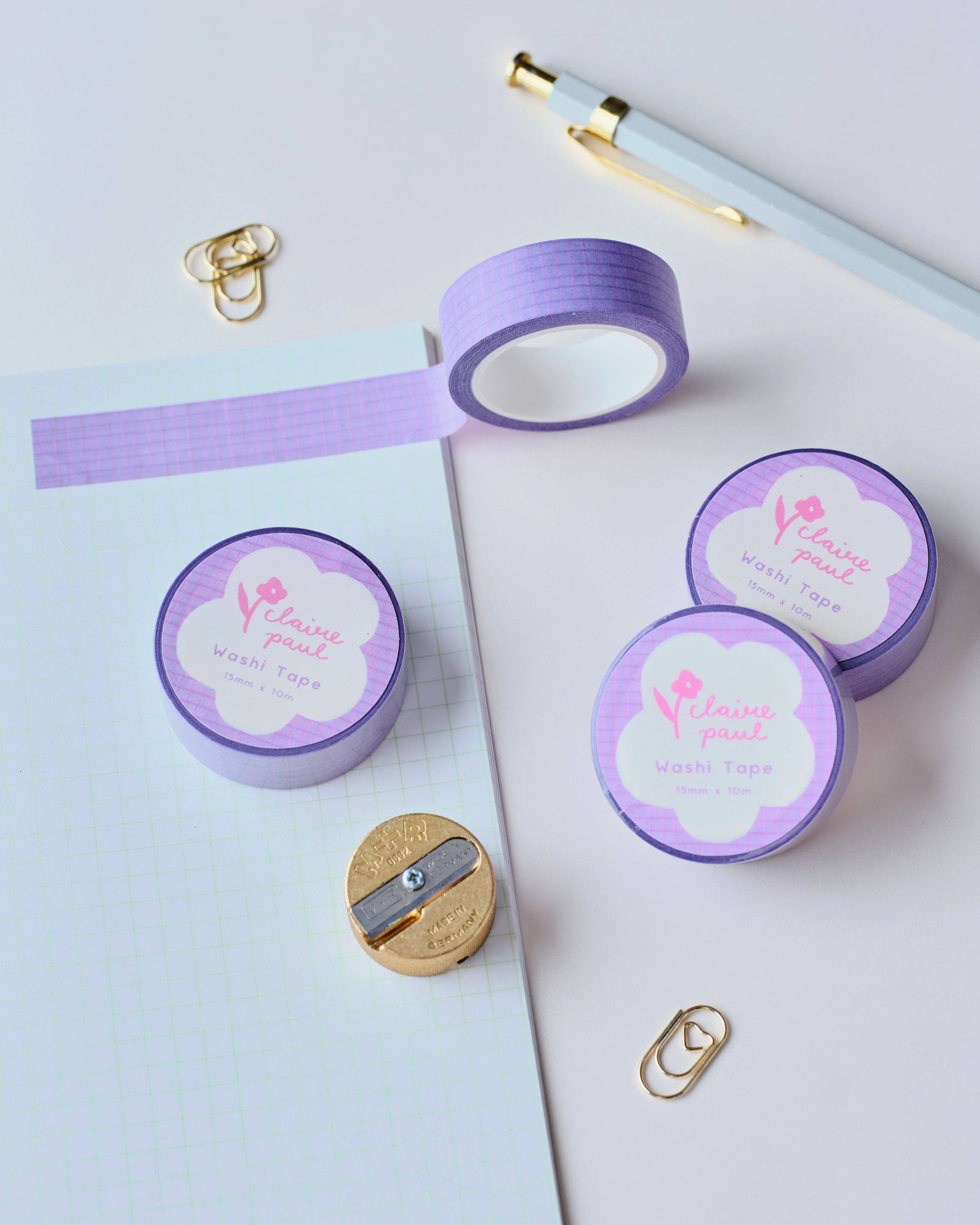 Purple Grid Washi Tape - Image 3