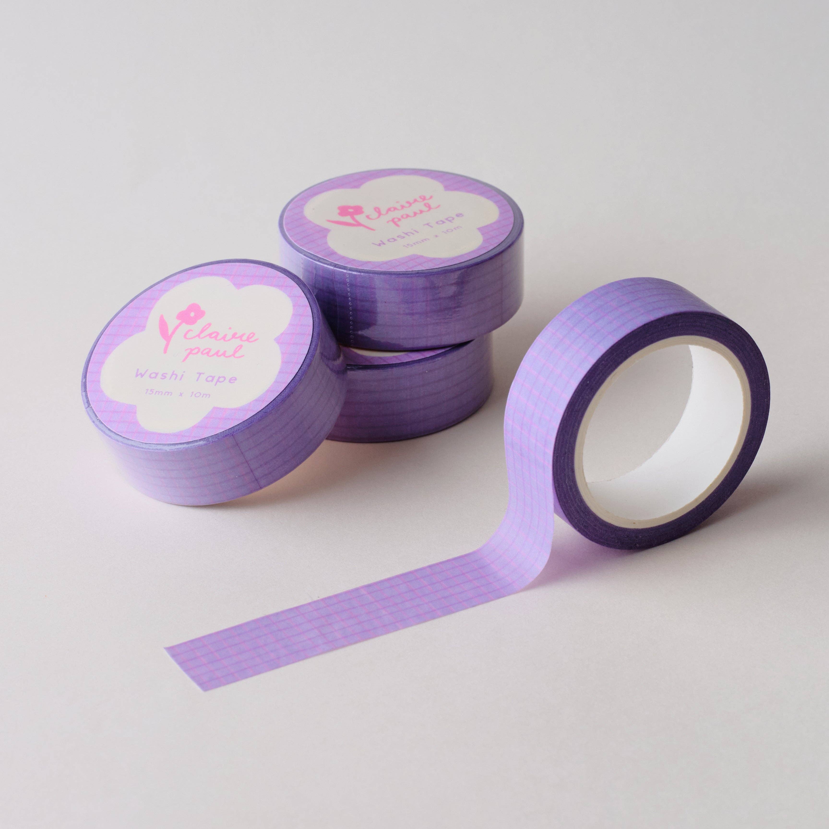 Purple Grid Washi Tape - Image 4