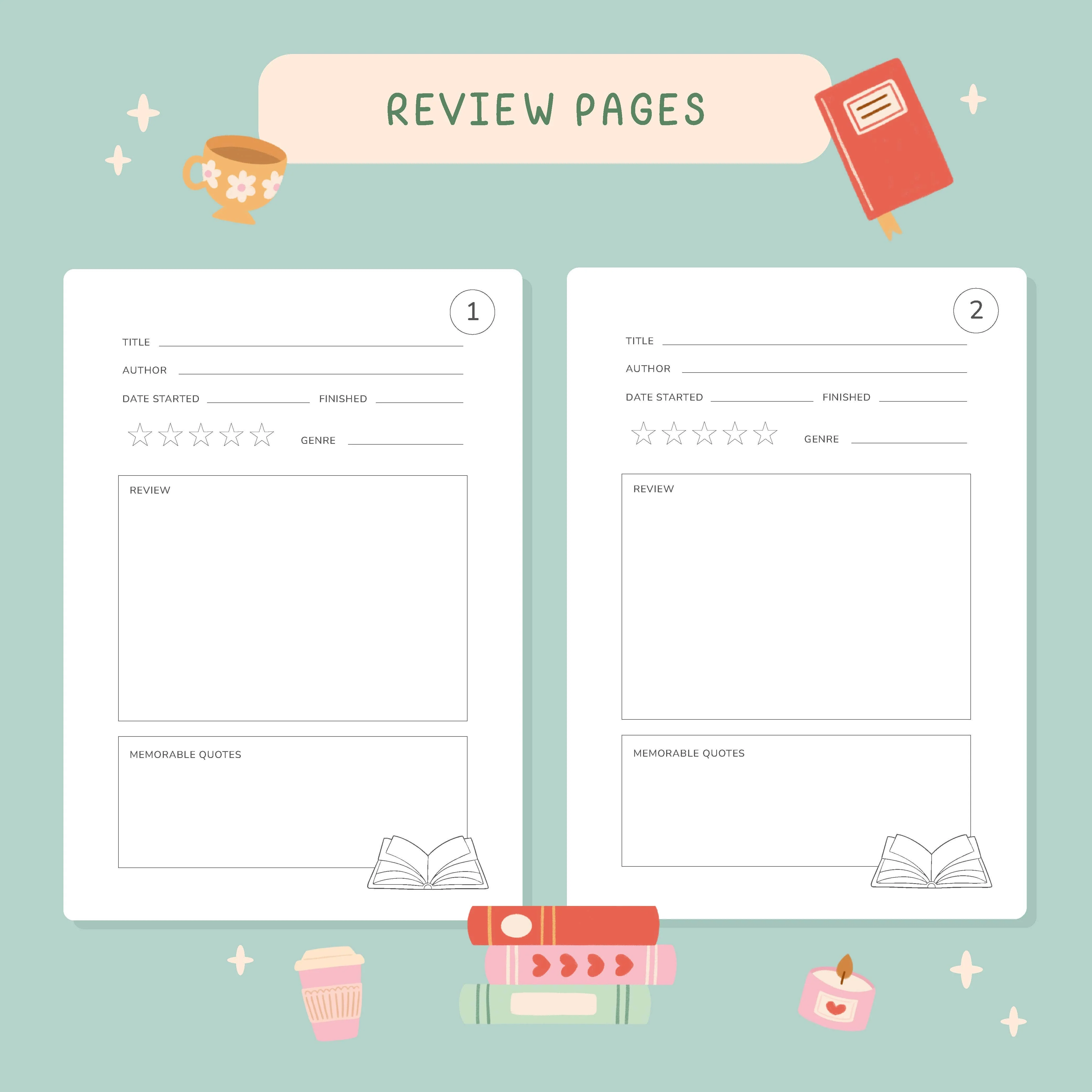 Reading Journal – 50 Page Book Review Notebook - Image 2