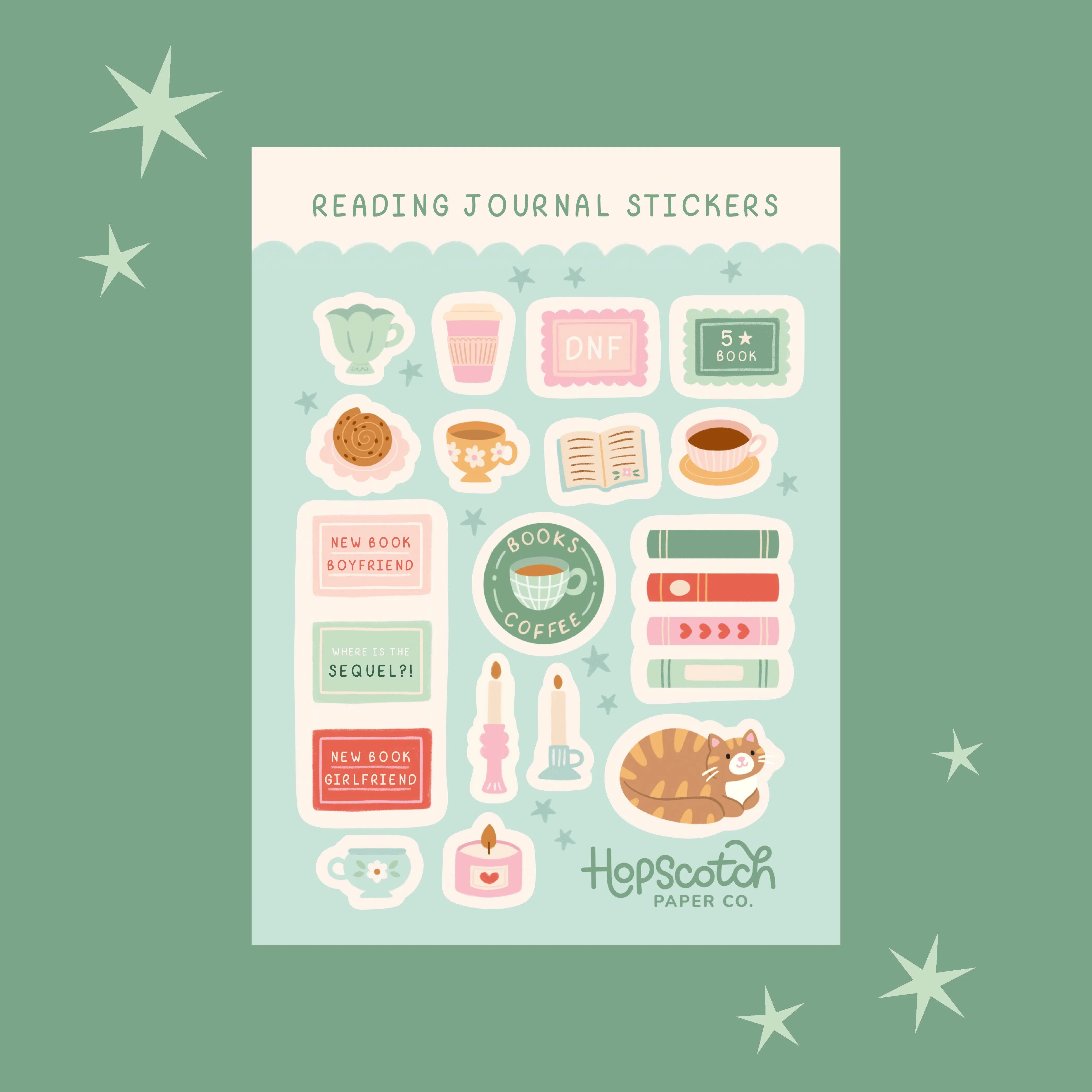 Reading Journal Sticker Sheet - Literary Stationery and Gift - Image 2