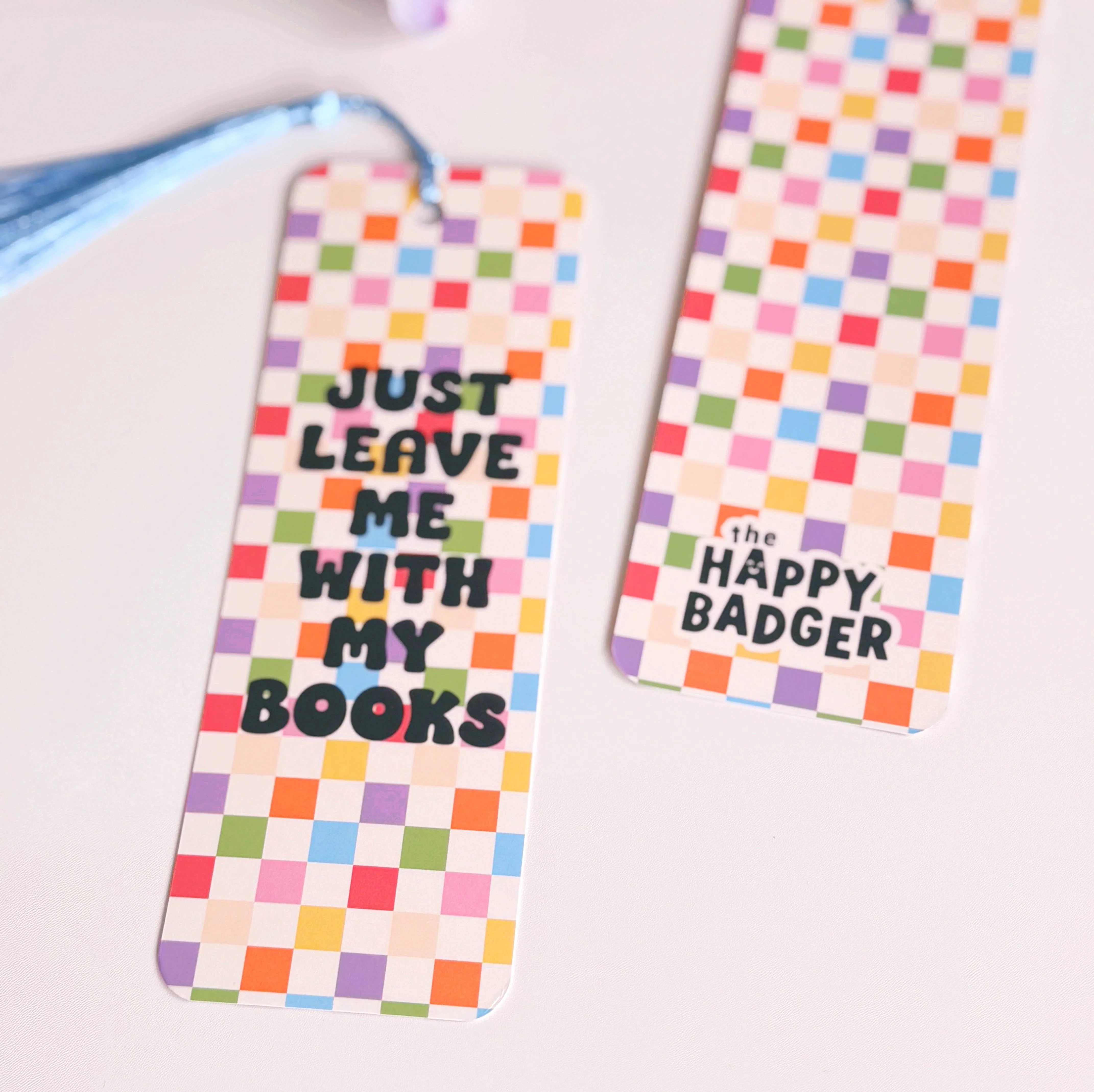 Reading Quote Bookmark | Checkerboard Bookmark with Tassel - Image 3