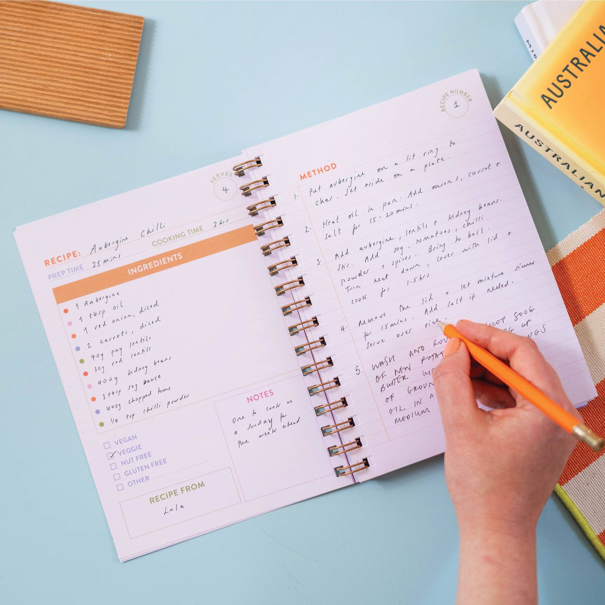 Recipe Book Journal A5 | Cabana Stripe | Hardcover - Image 4