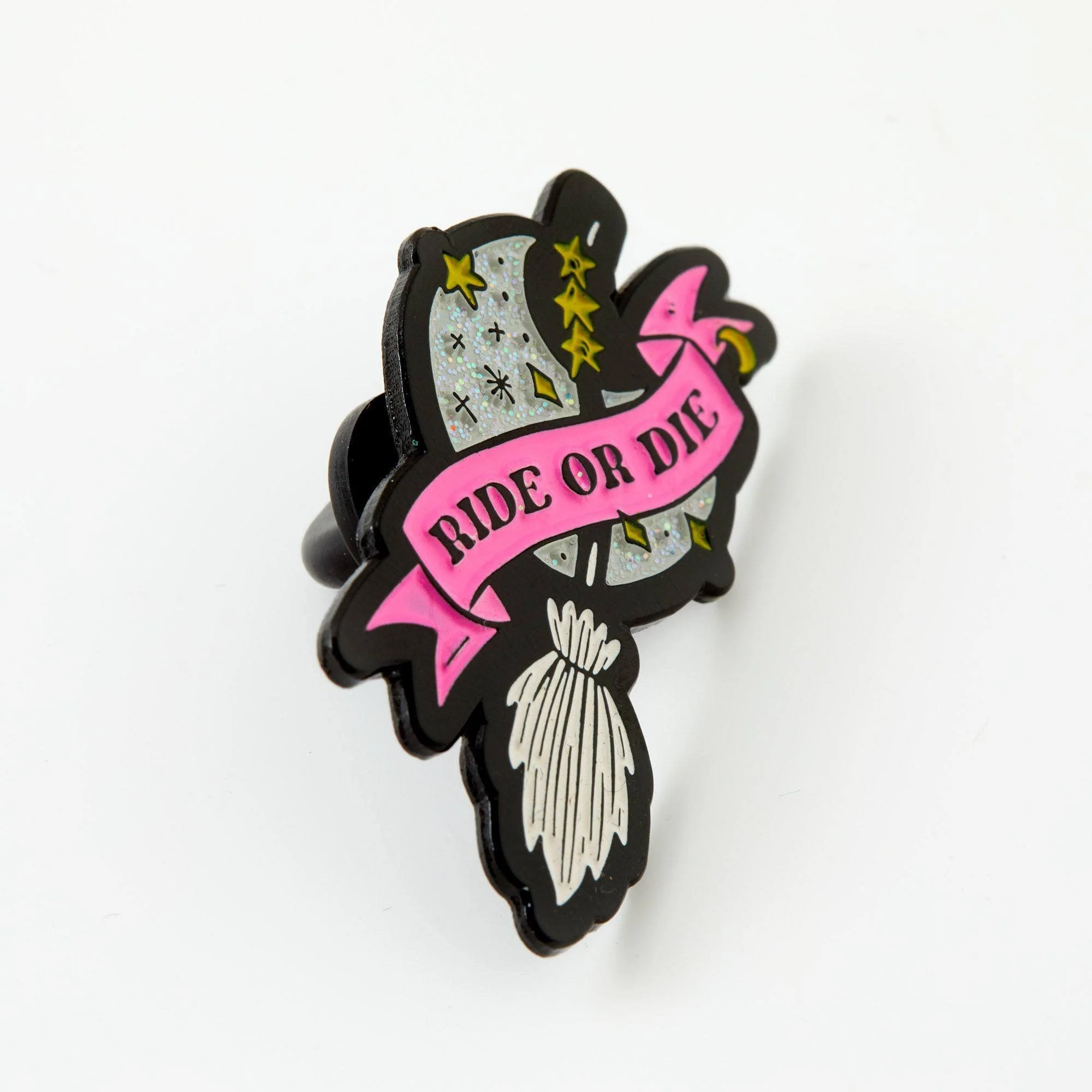 Ride or Die Broomstick Enamel Pin - Image 2