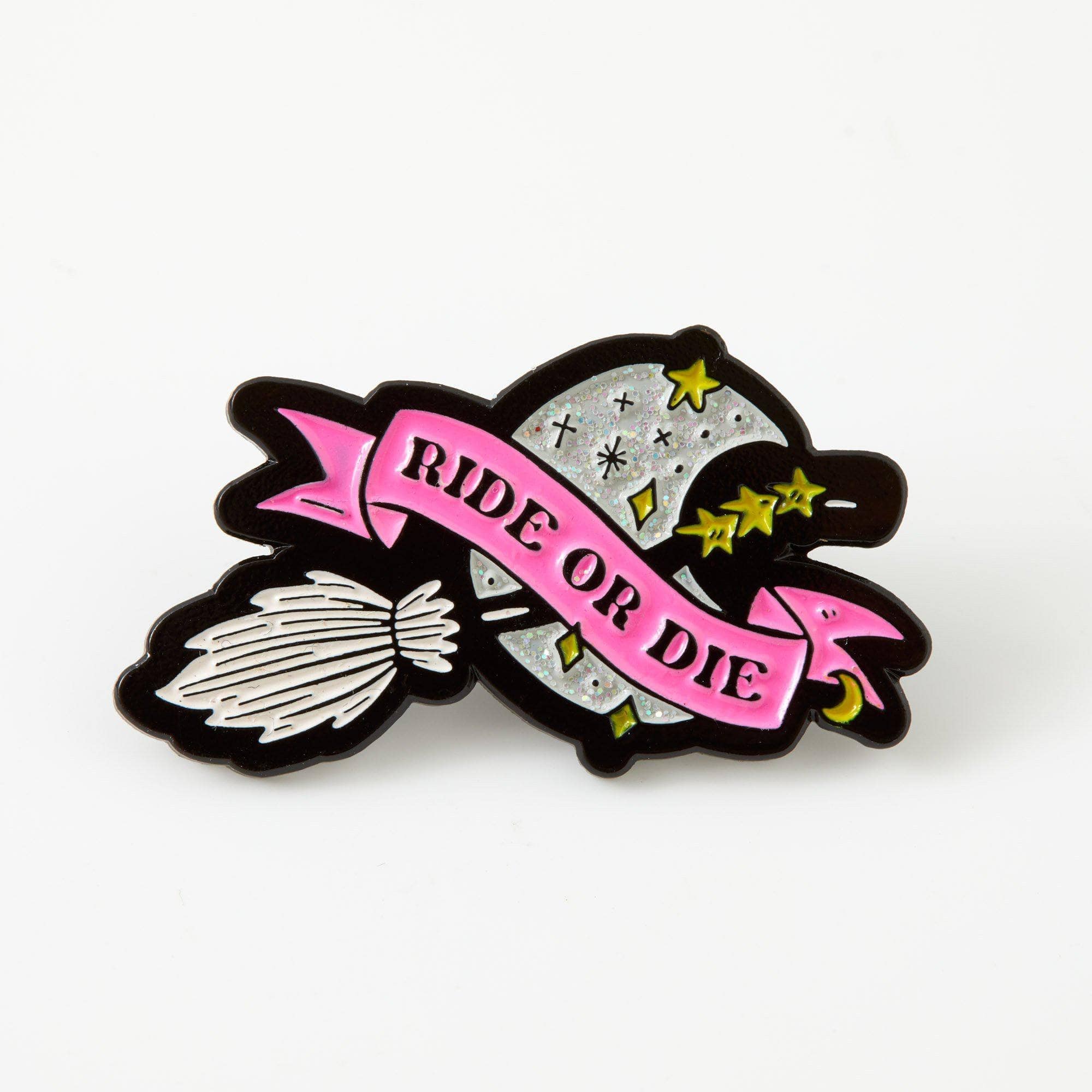 Ride or Die Broomstick Enamel Pin - Image 3