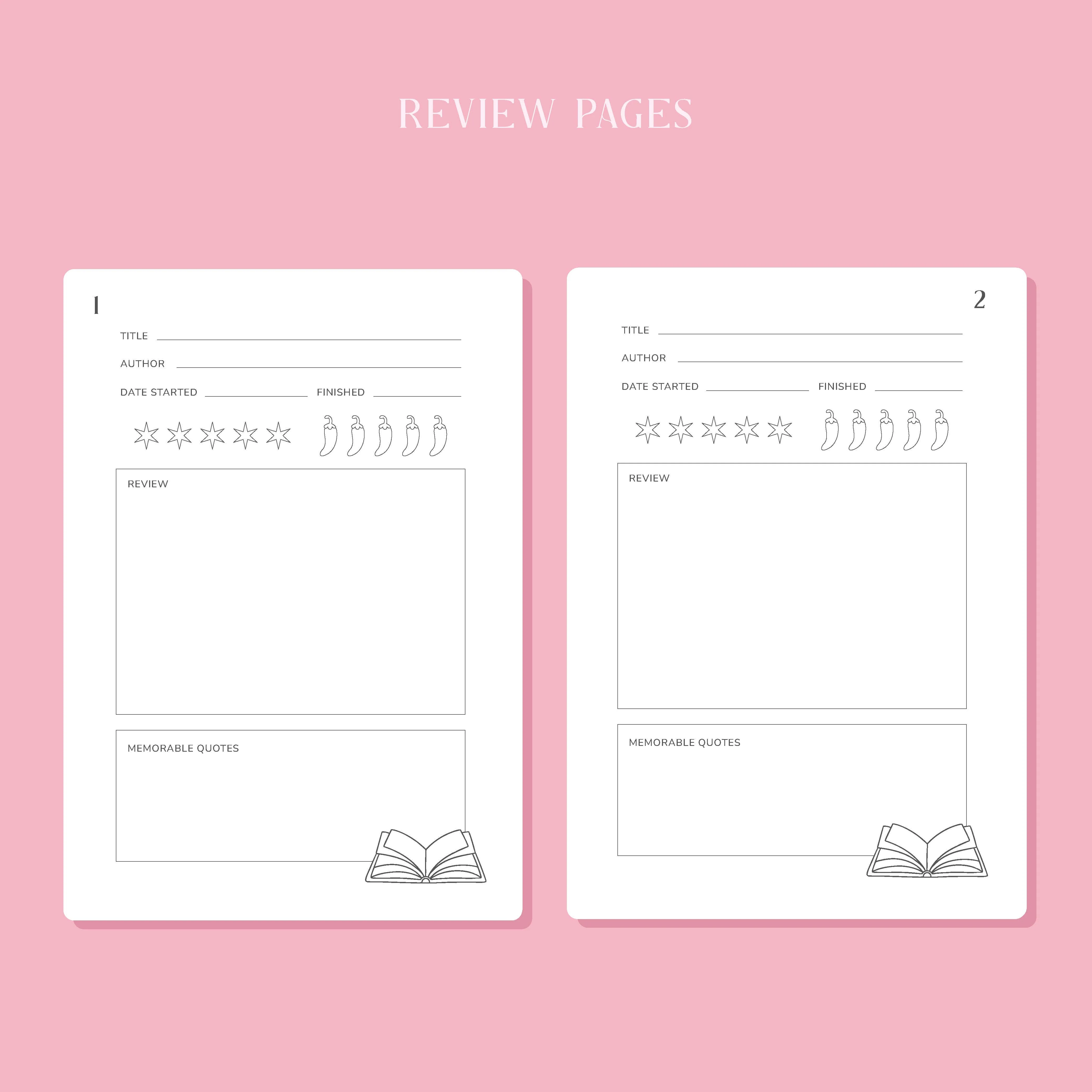 Romantasy Reading Journal – Literary 50 Book Review Notebook - Image 4