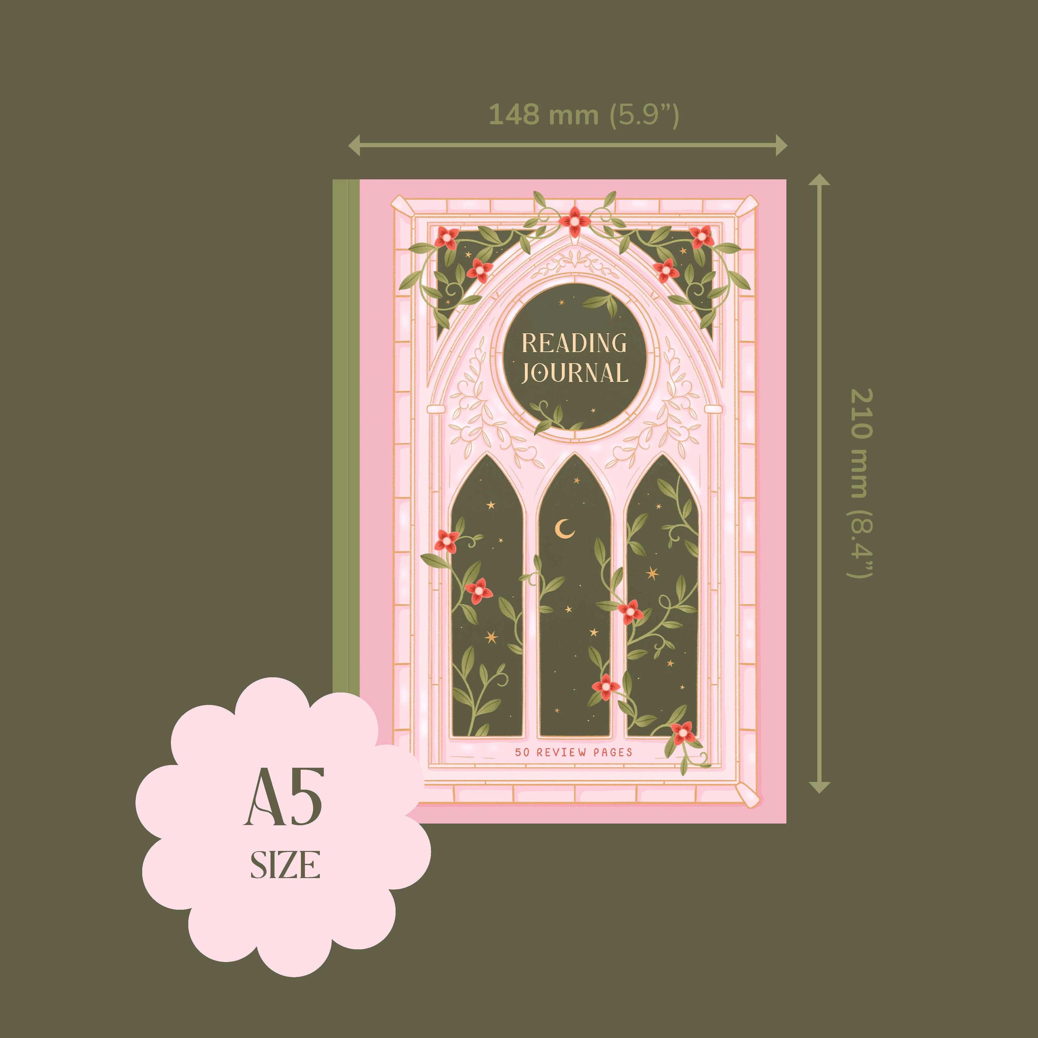 Romantasy Reading Journal – Literary 50 Book Review Notebook - Image 7